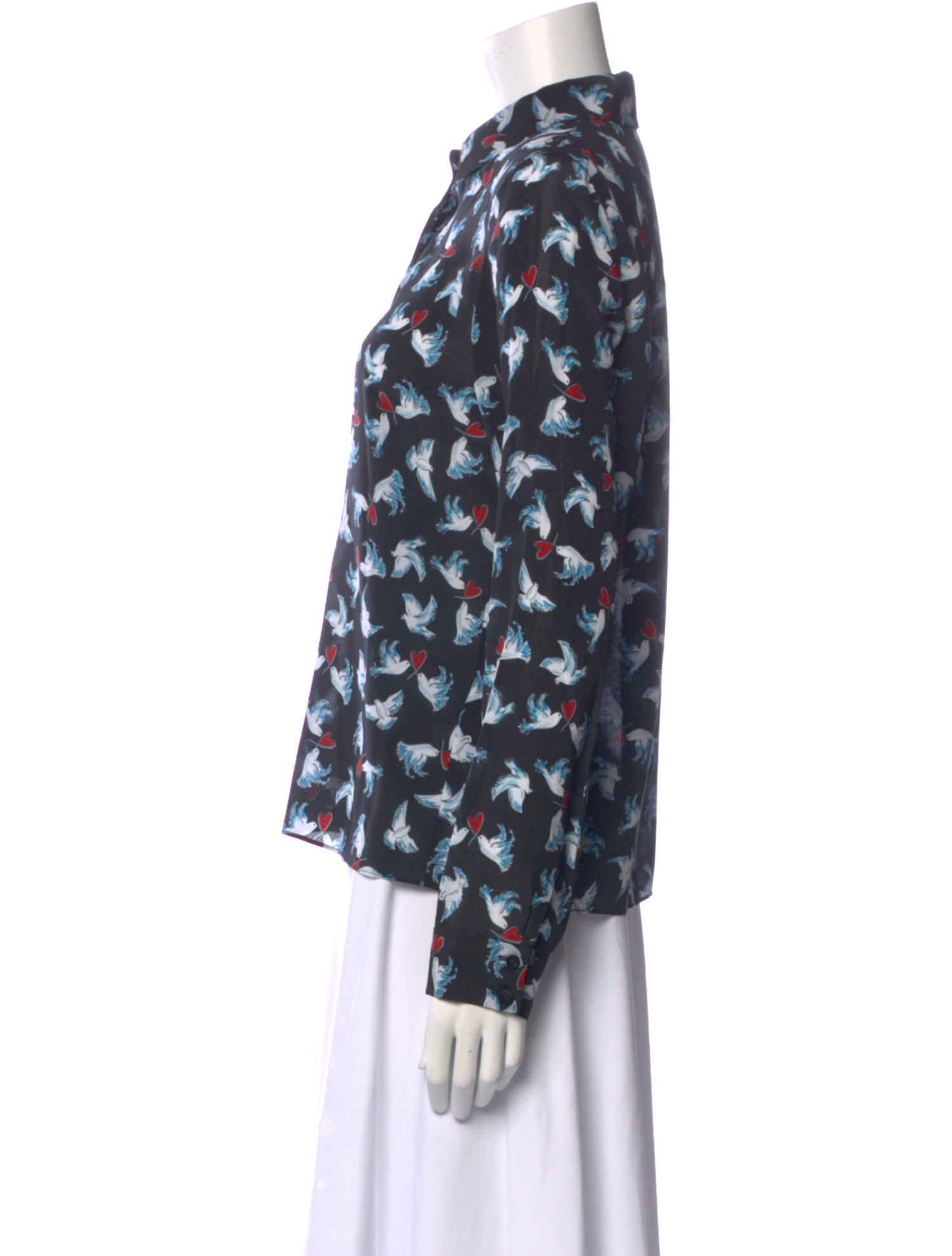 Alice + Olivia Silk Printed Button-Up Top