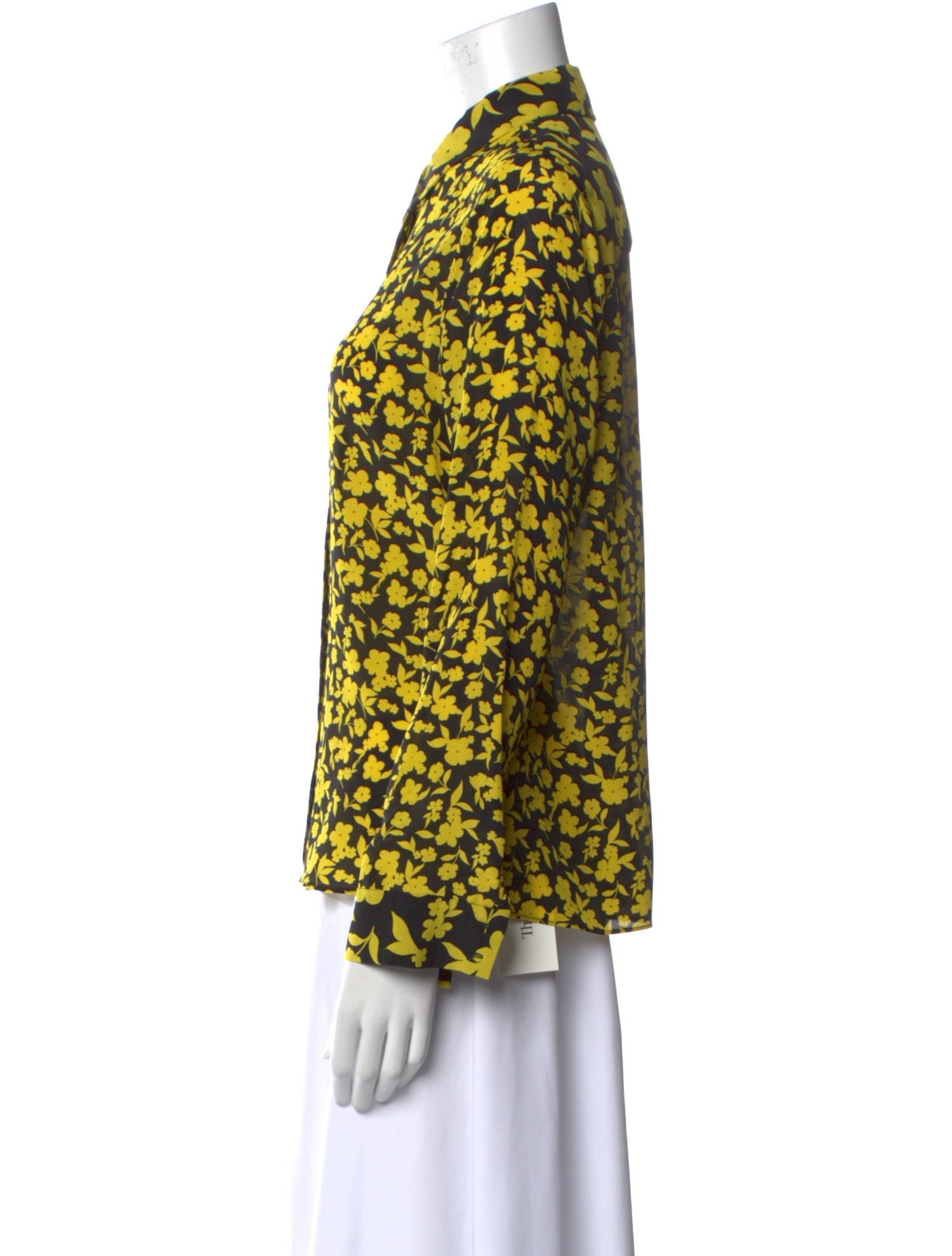 Alice + Olivia Silk Printed Button-Up Top