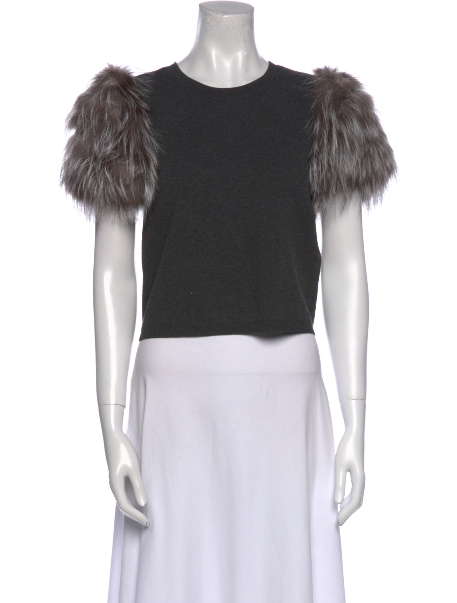 Alice + Olivia Crew Neck Short Sleeve Crop Top