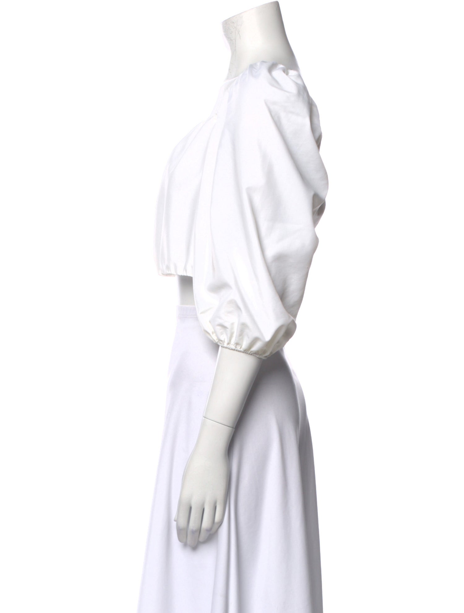 Alice + Olivia Square Neckline Three-Quarter Sleeve Crop Top