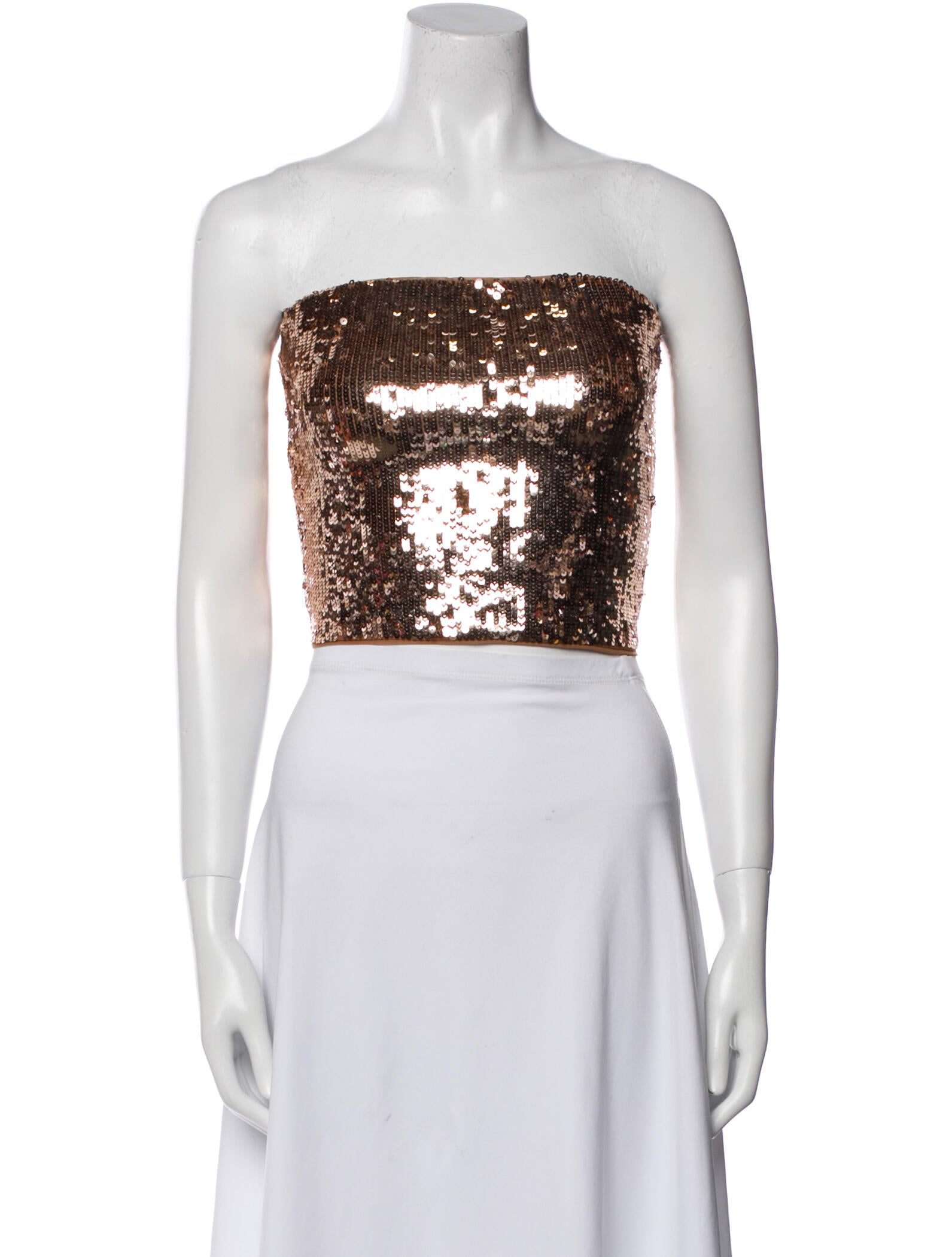 Alice + Olivia Nylon Strapless Crop Top