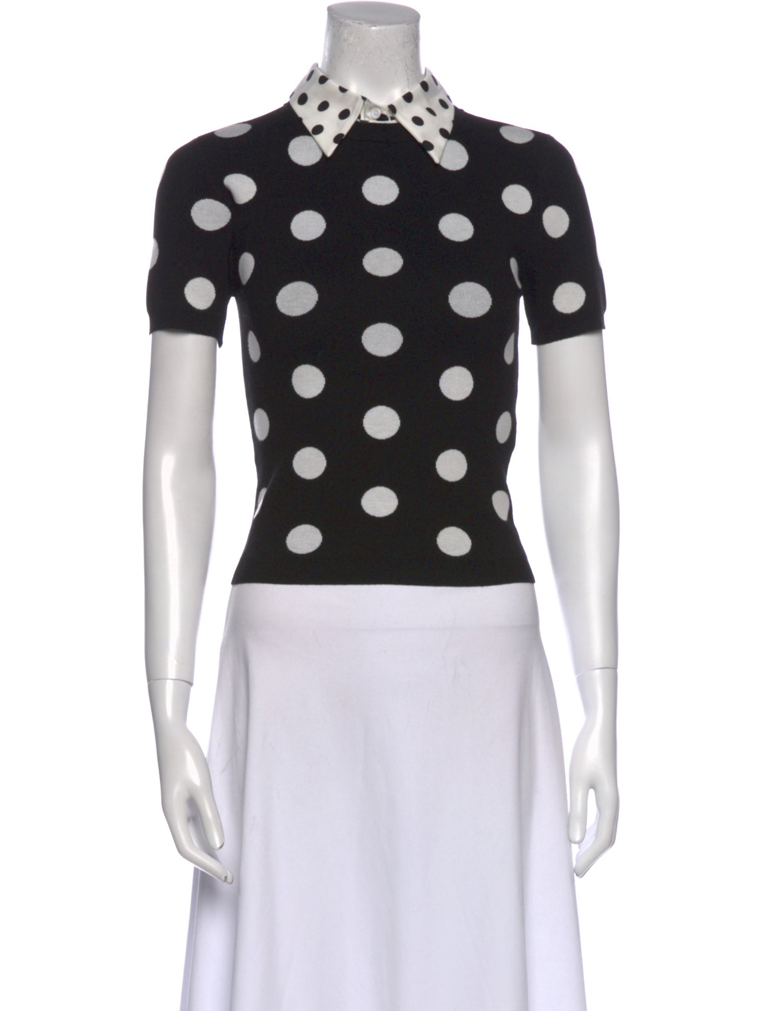 Alice + Olivia Polka Dot Print Mock Neck Crop Top w/ Tags