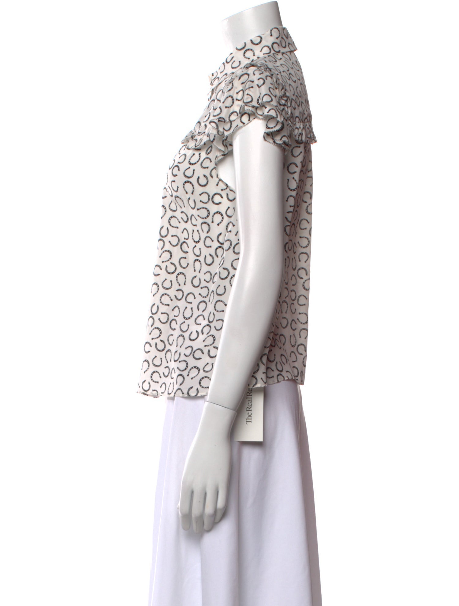 Alice + Olivia Silk Printed Button-Up Top