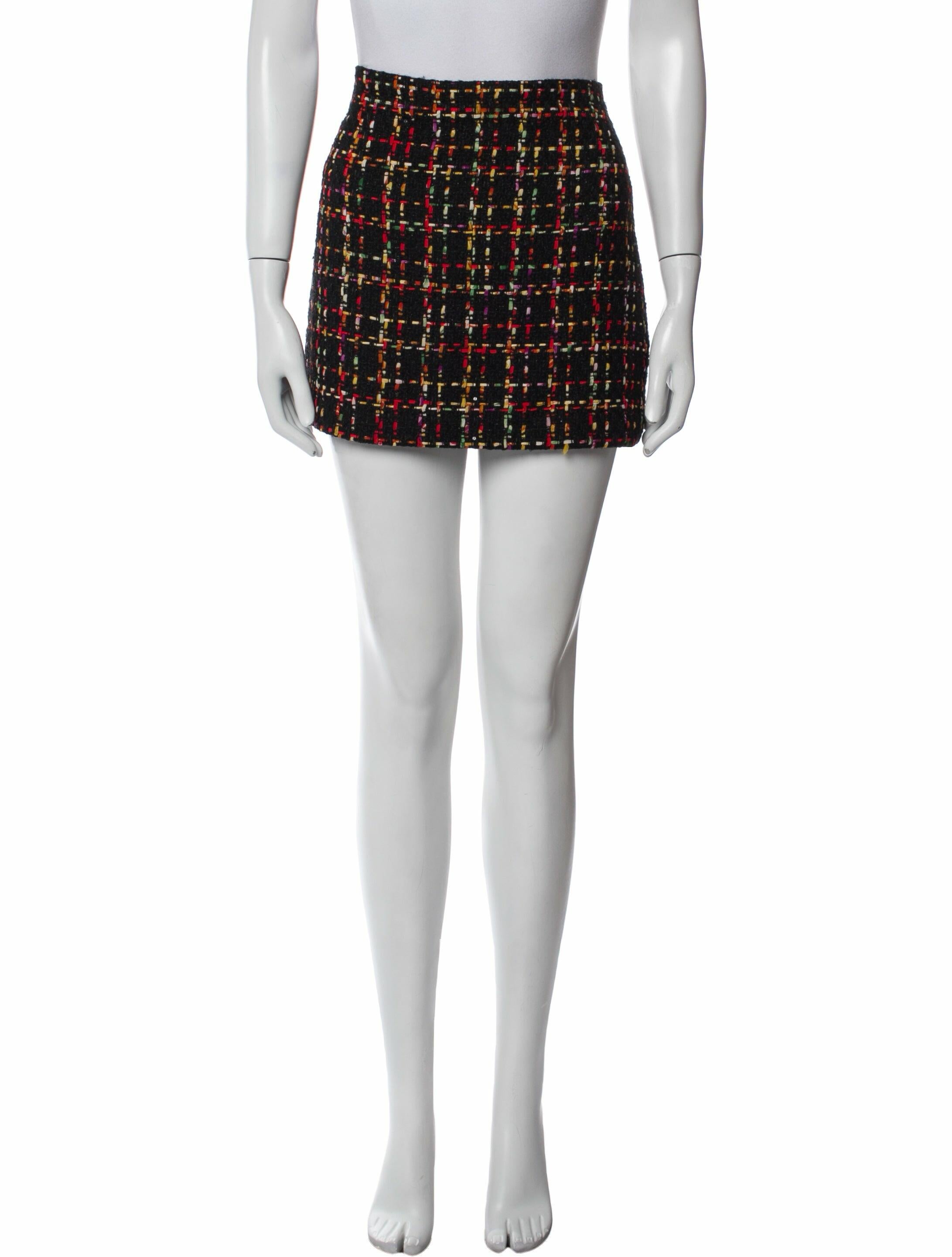 Alice + Olivia Tweed Pattern Mini Skirt