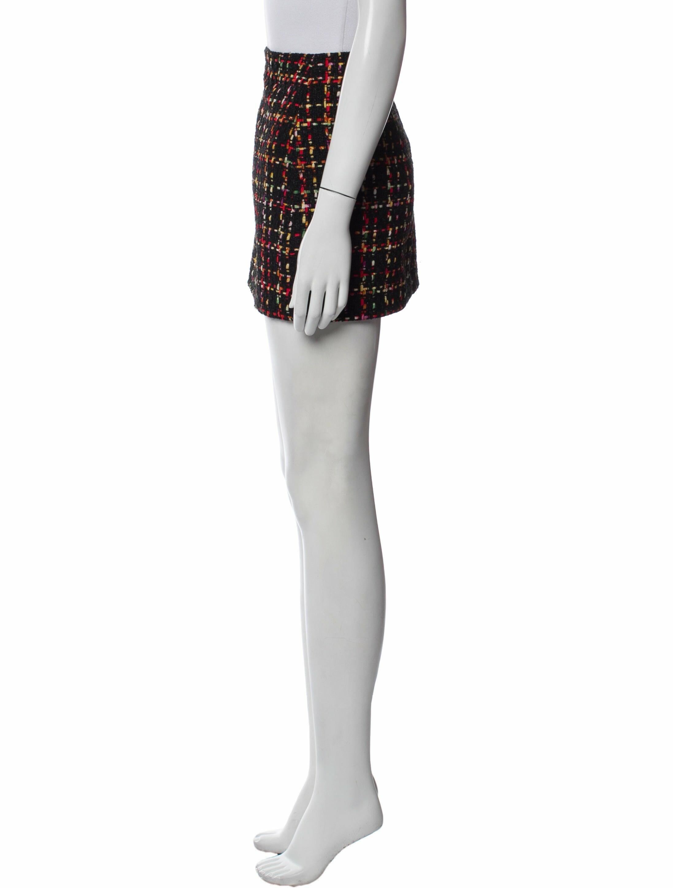 Alice + Olivia Tweed Pattern Mini Skirt