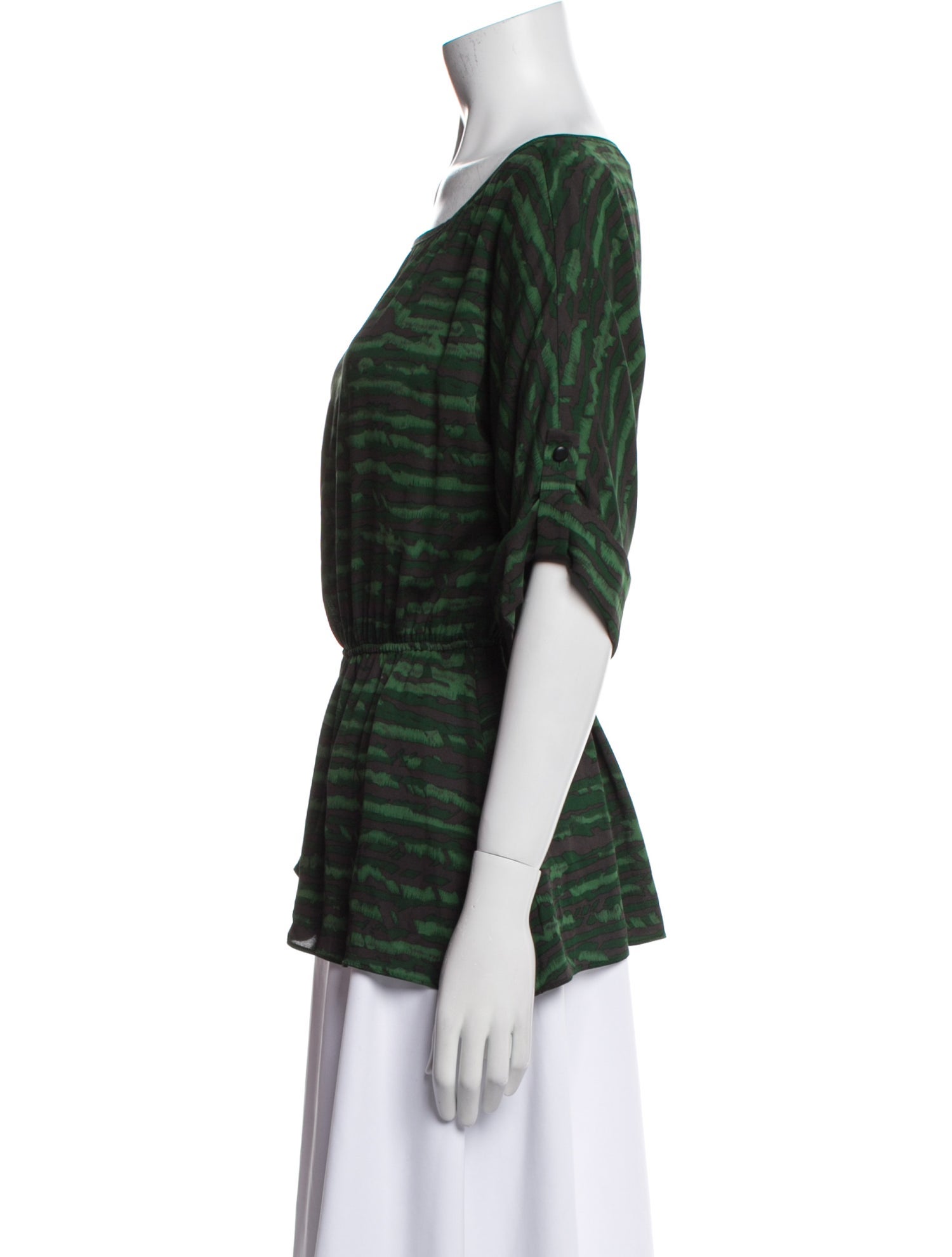 Alice + Olivia Silk Plaid Print Blouse