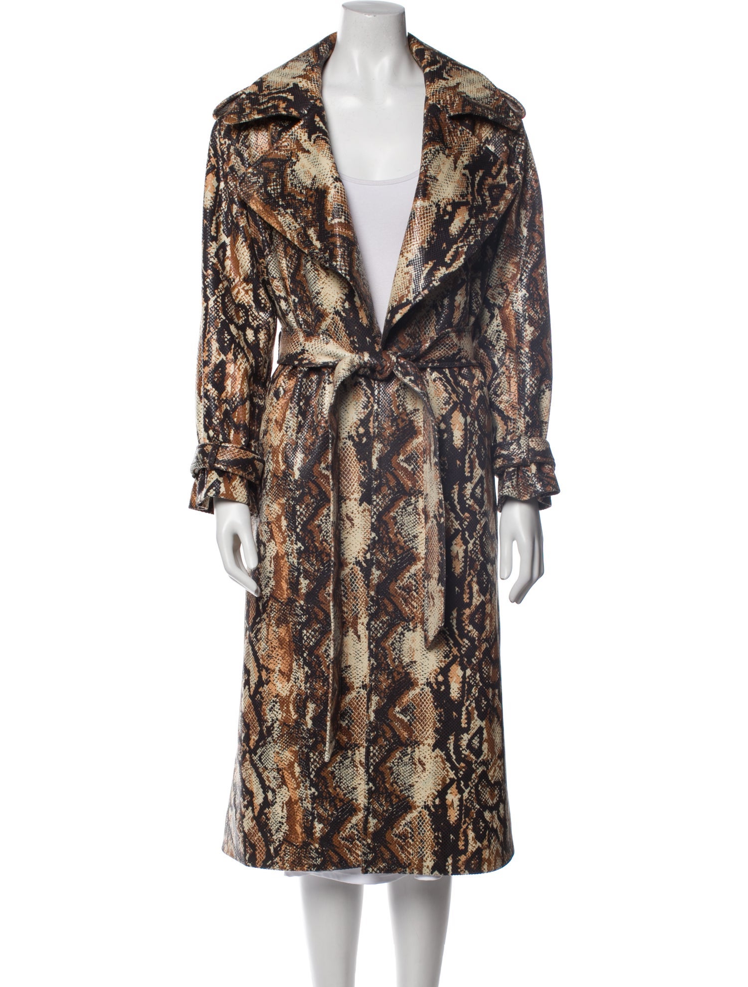 Alice + Olivia Faux Leather Animal Print Faux Fur Coat