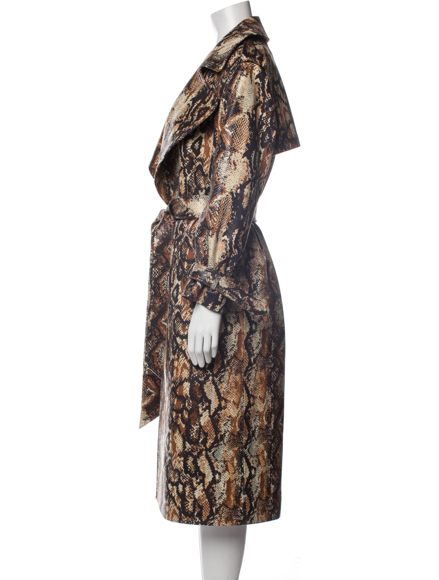 Alice + Olivia Faux Leather Animal Print Faux Fur Coat