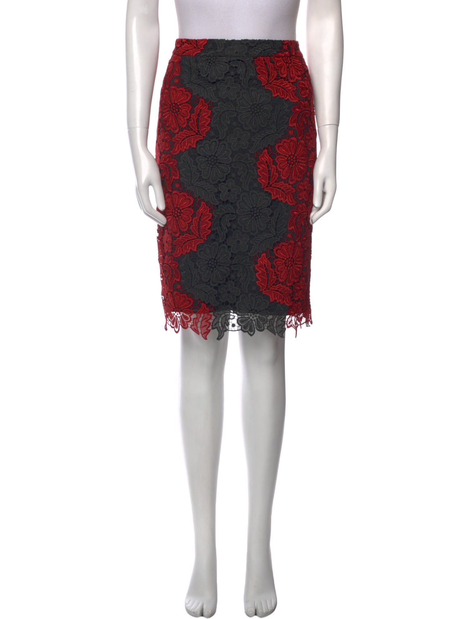 Alice + Olivia Floral Print Knee-Length Skirt