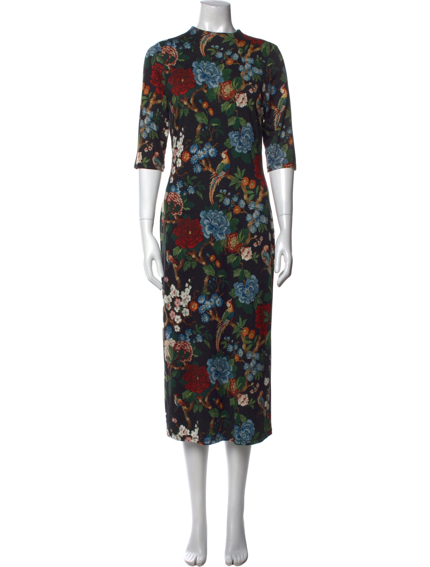 Alice + Olivia Floral Print Midi Length Dress
