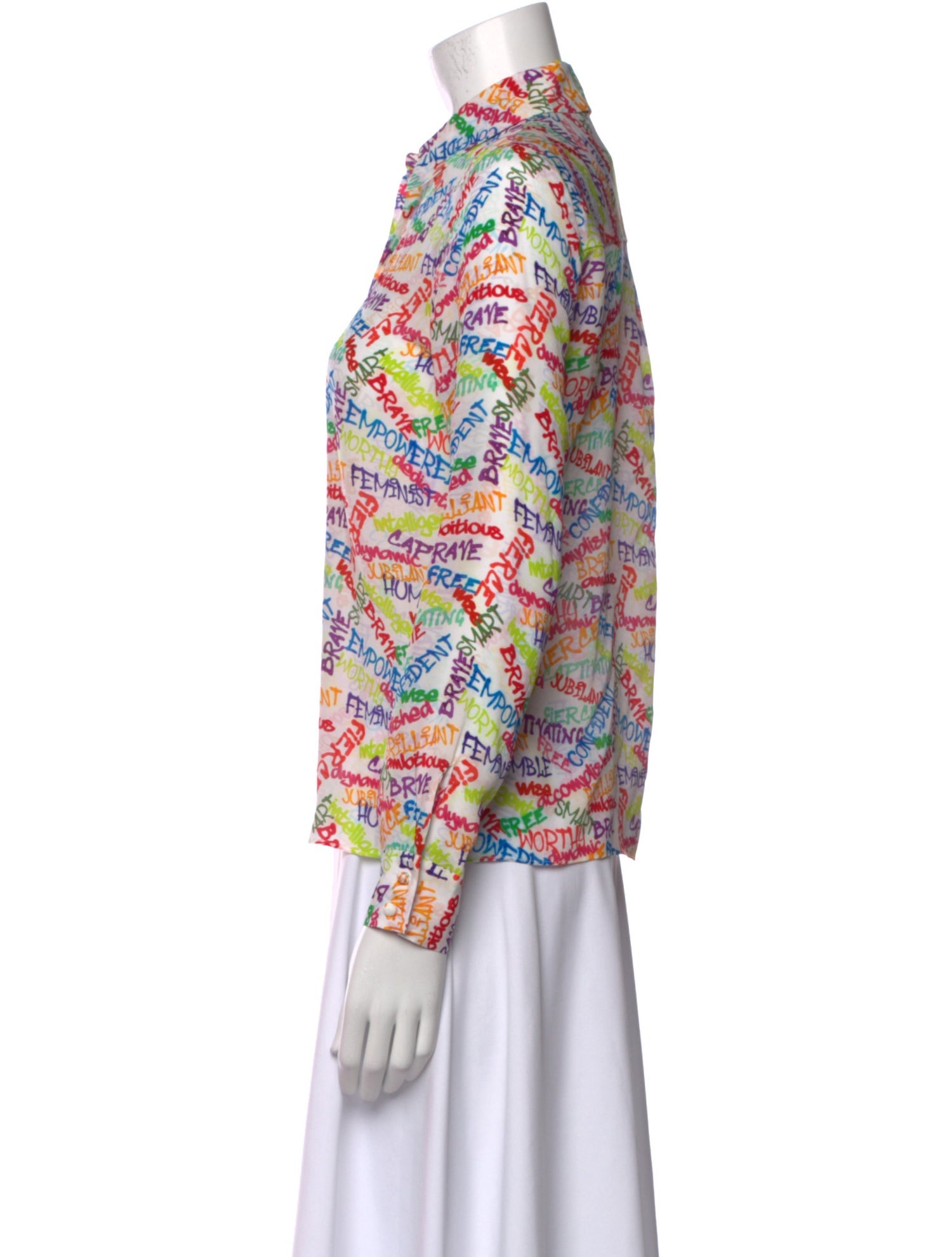 Alice + Olivia Silk Printed Button-Up Top w/ Tags