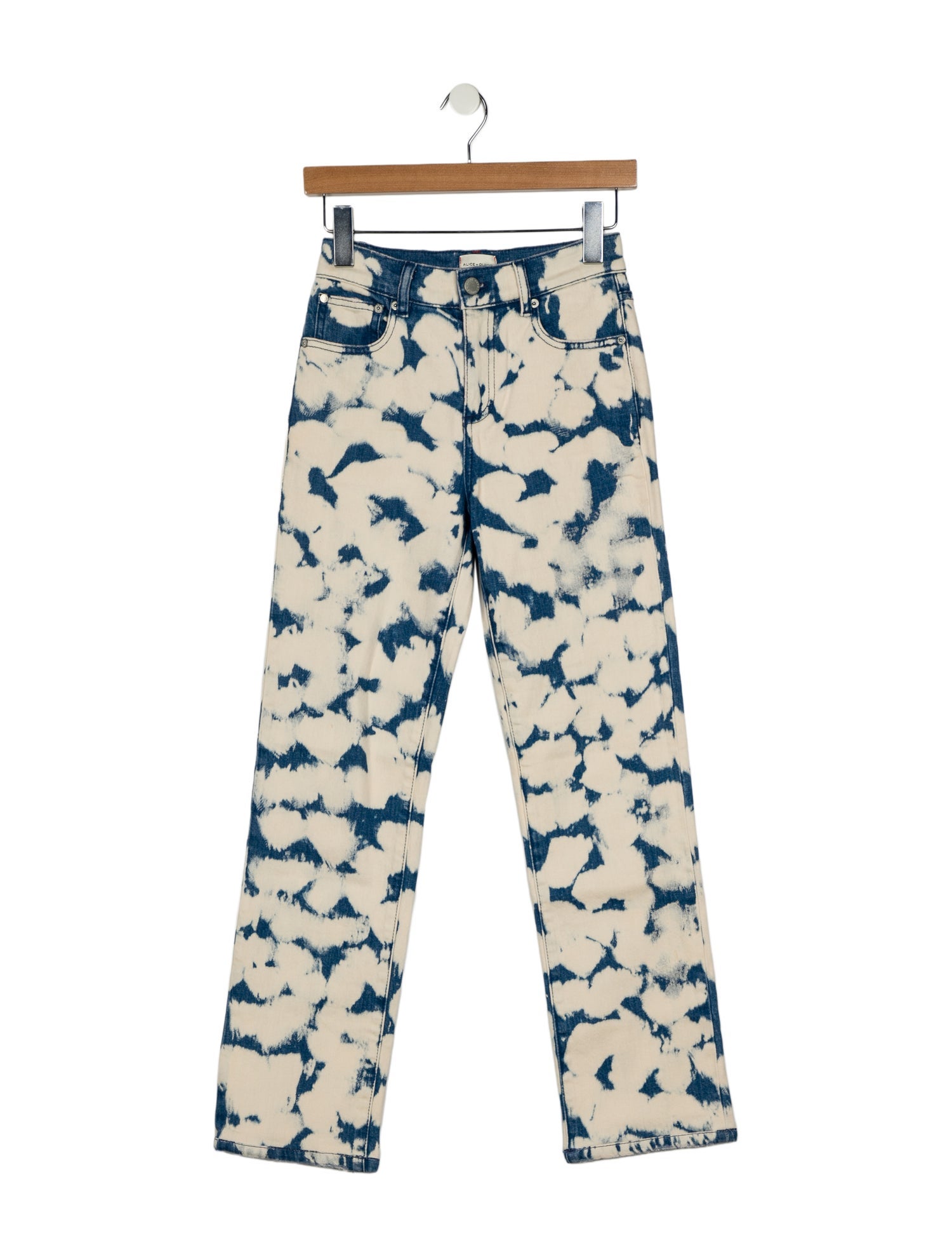 Alice + Olivia Mid-Rise Straight Leg Jeans