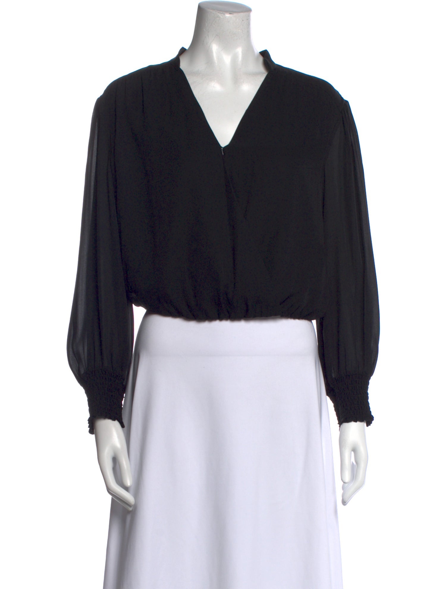 Alice + Olivia Silk V-Neck Crop Top