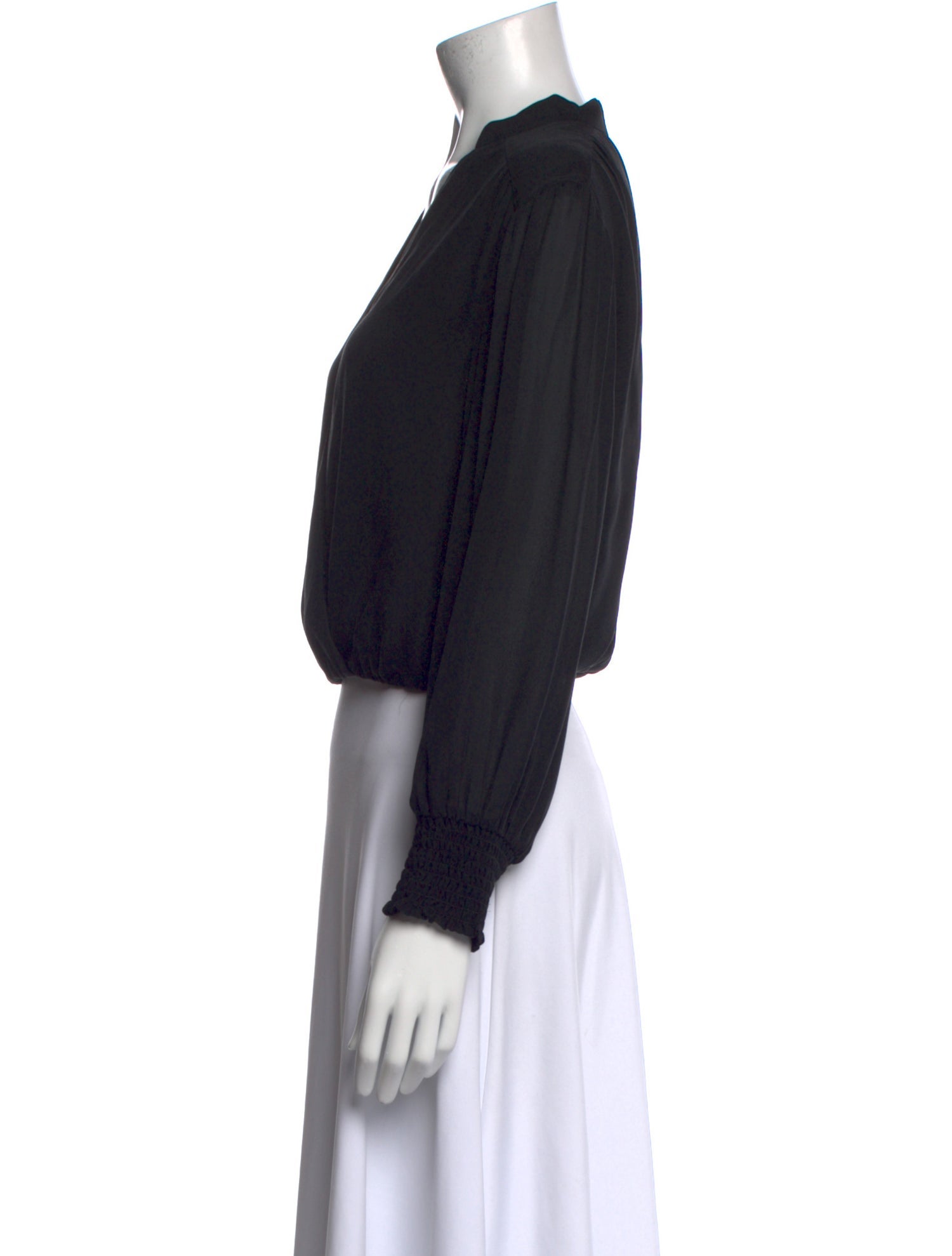 Alice + Olivia Silk V-Neck Crop Top