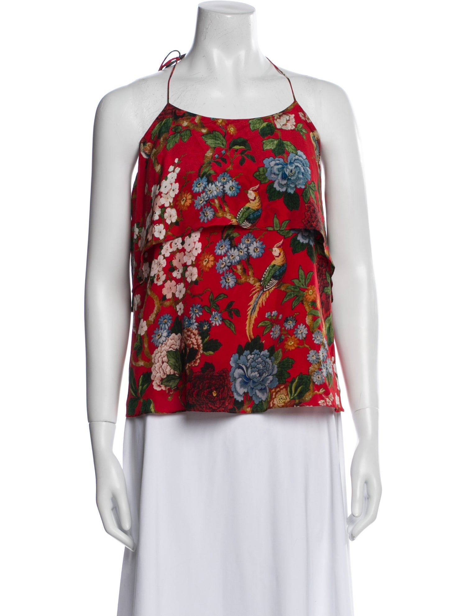 Alice + Olivia Silk Floral Print Top
