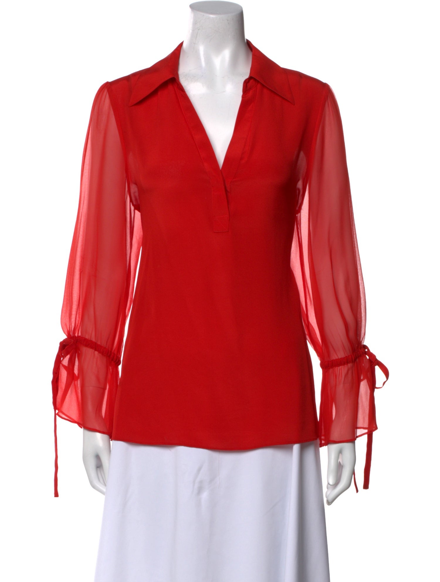 Alice + Olivia Silk V-Neck Blouse