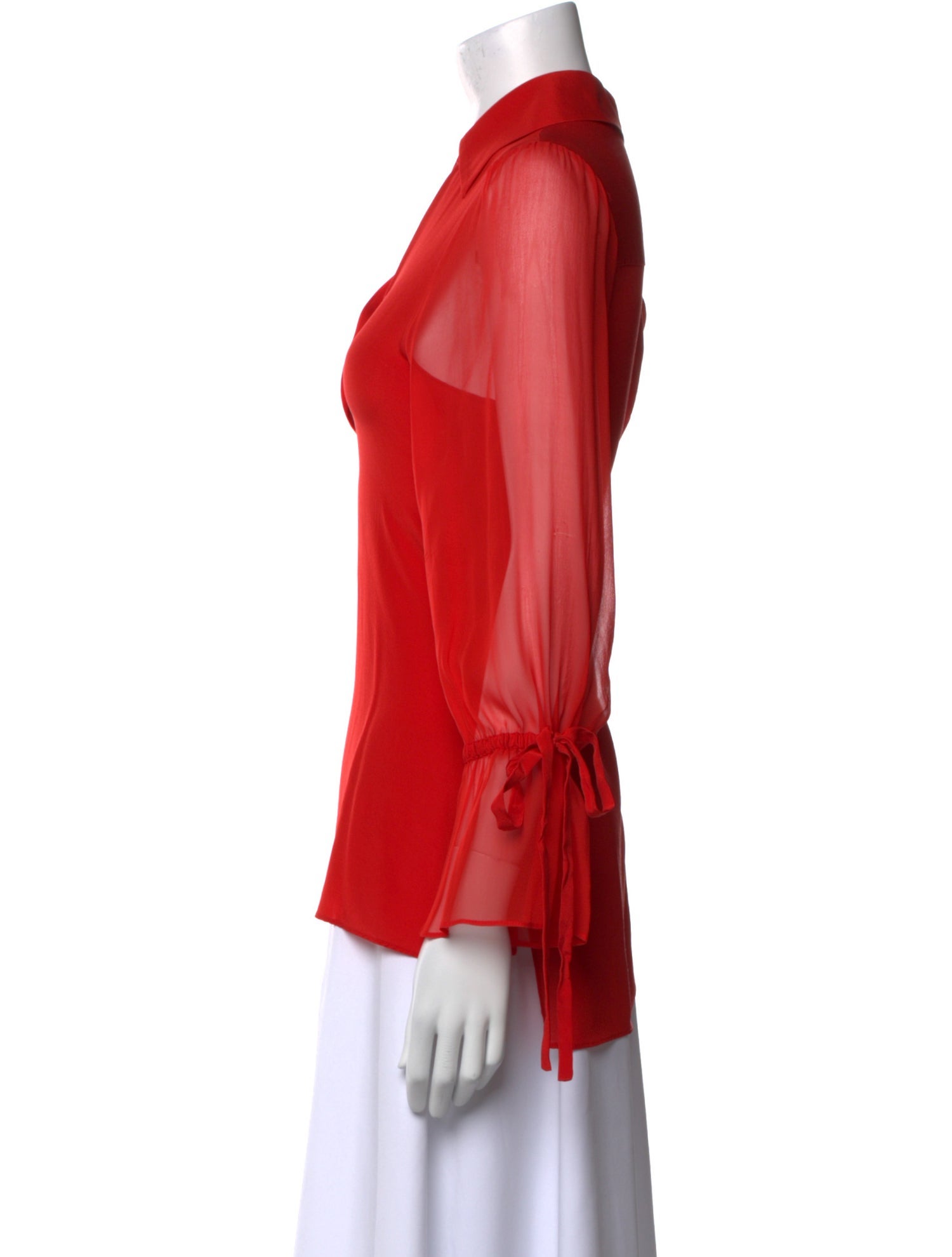 Alice + Olivia Silk V-Neck Blouse