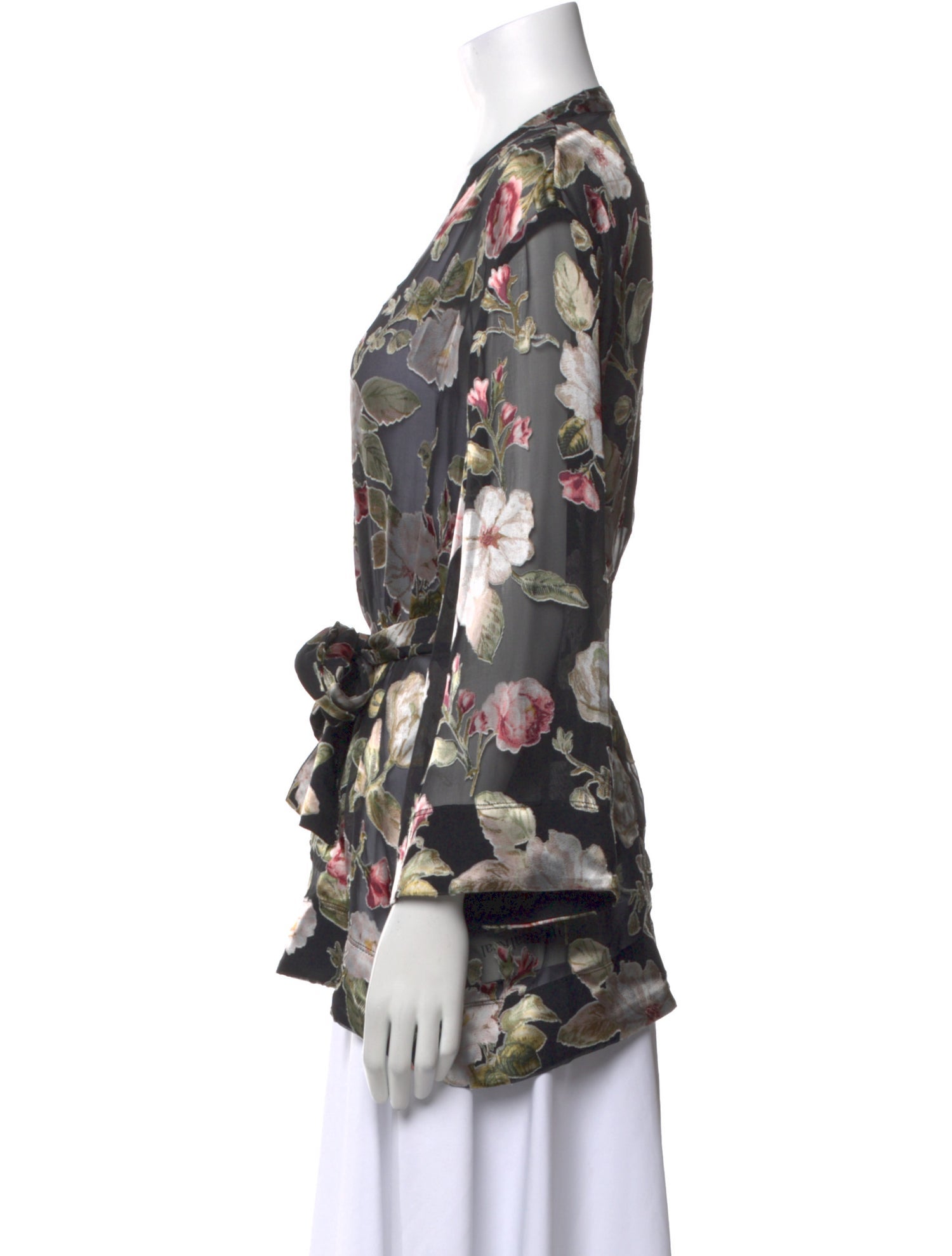 Alice + Olivia Floral Print V-Neck Blouse