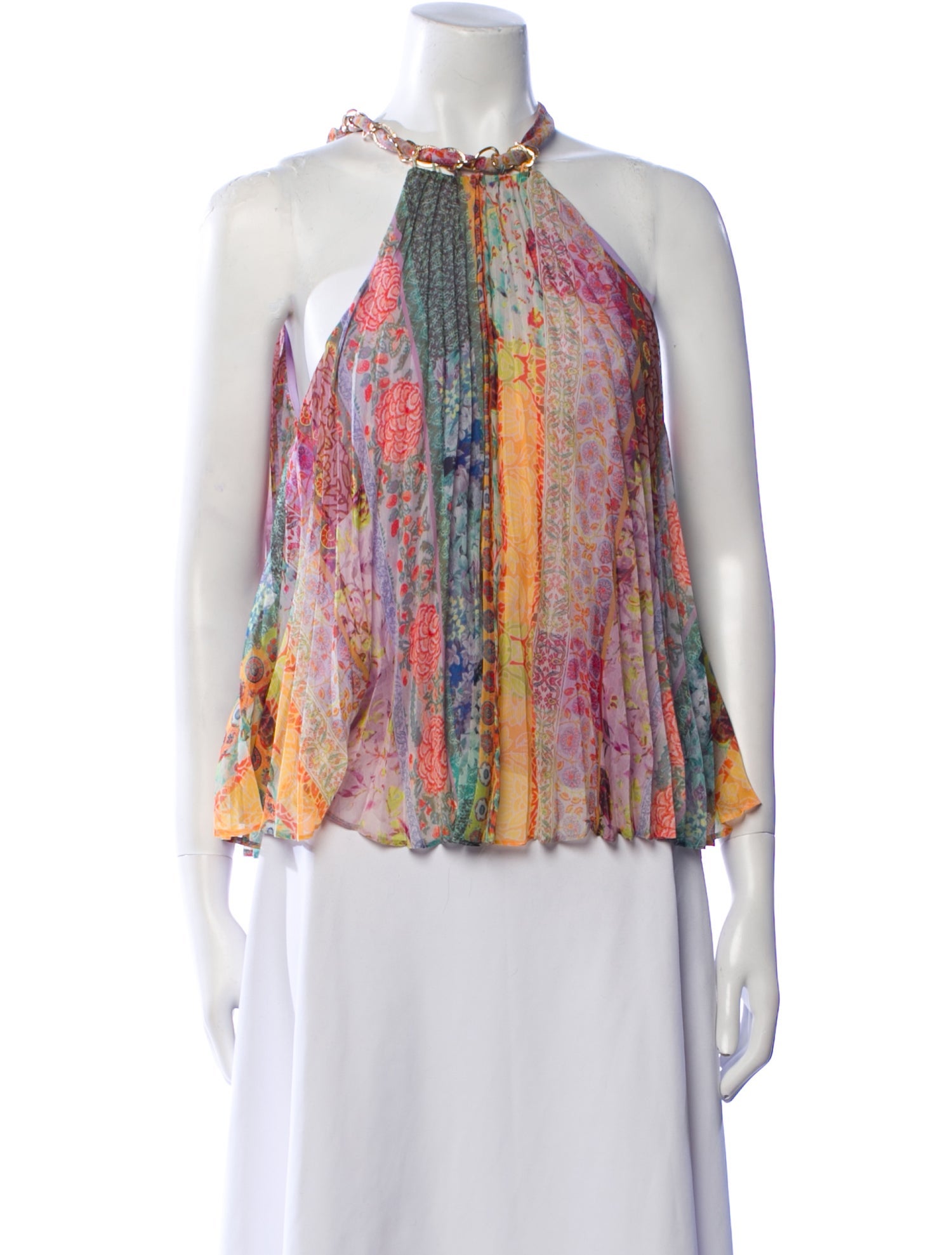 Alice + Olivia Printed Halterneck Blouse