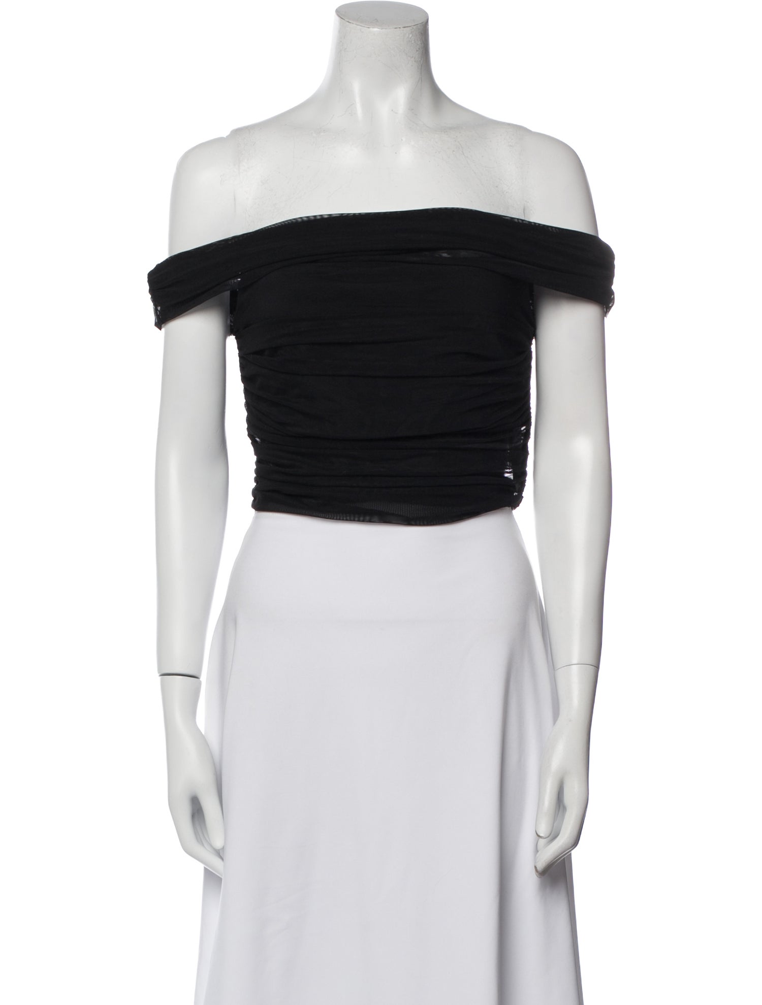 Alice + Olivia Off-The-Shoulder Short Sleeve Crop Top