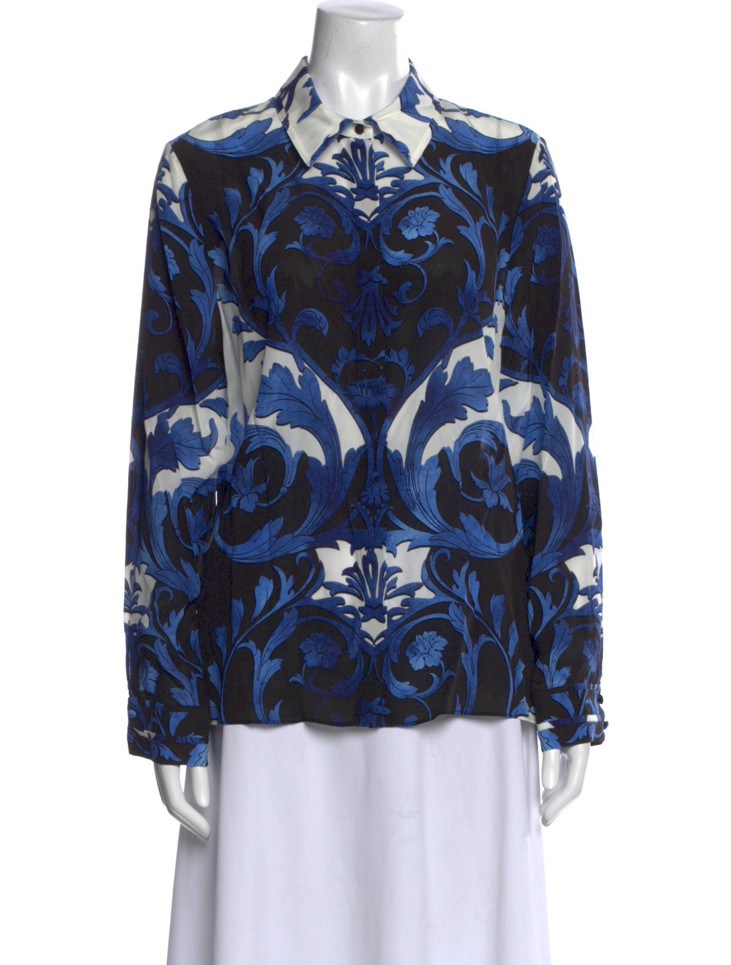 Alice + Olivia Silk Printed Button-Up Top