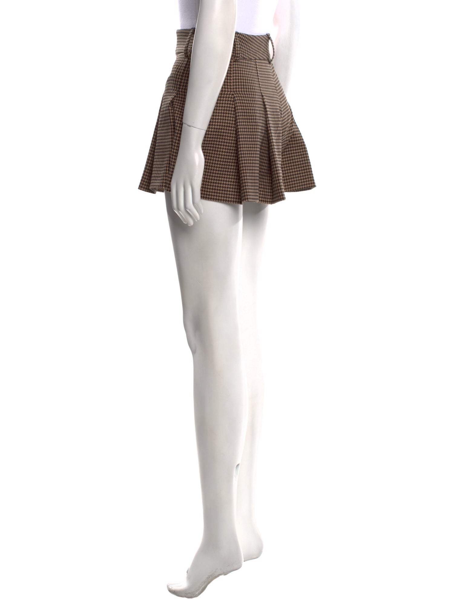 Alice + Olivia Houndstooth Print Mini Shorts