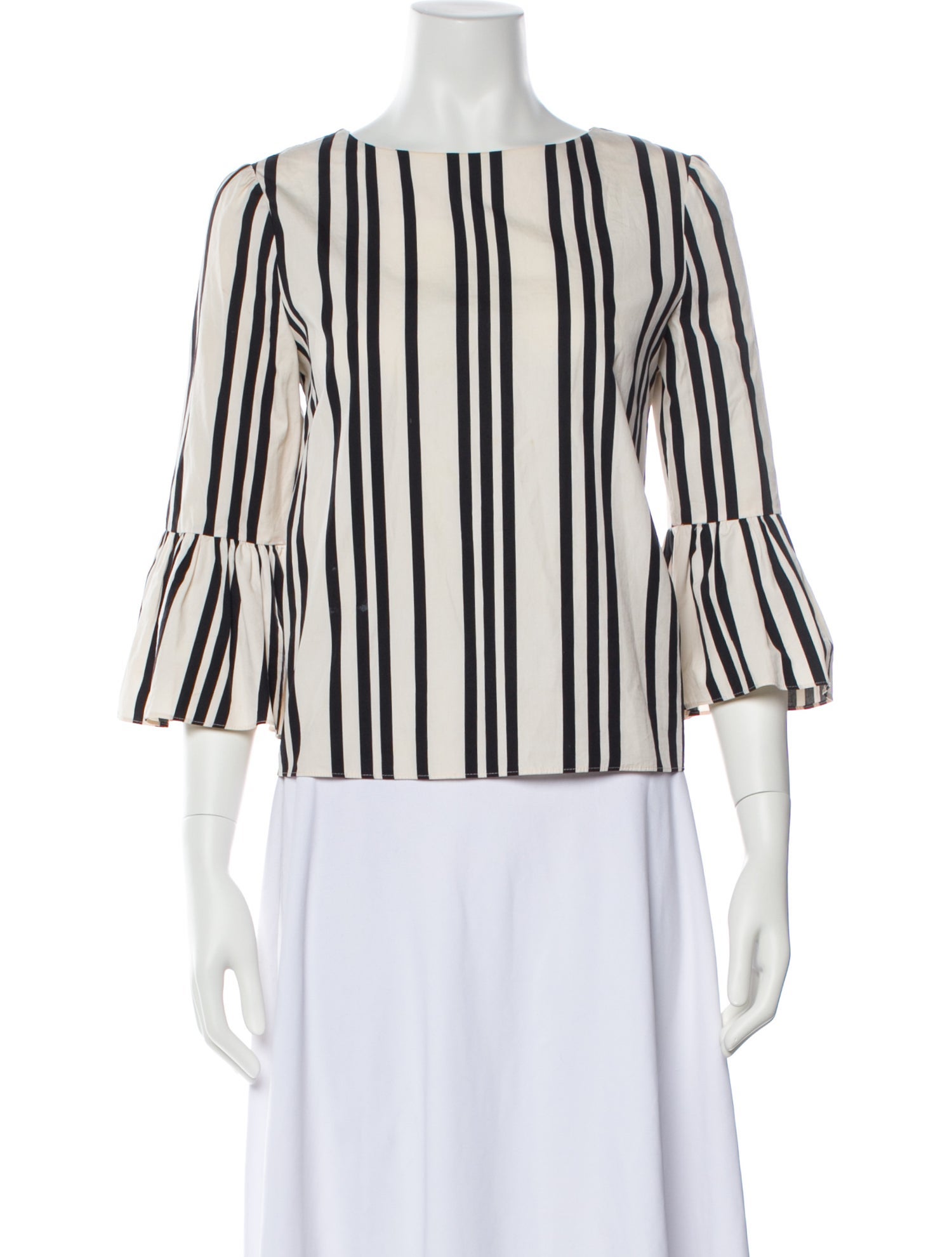 Alice + Olivia Striped Bateau Neckline Blouse