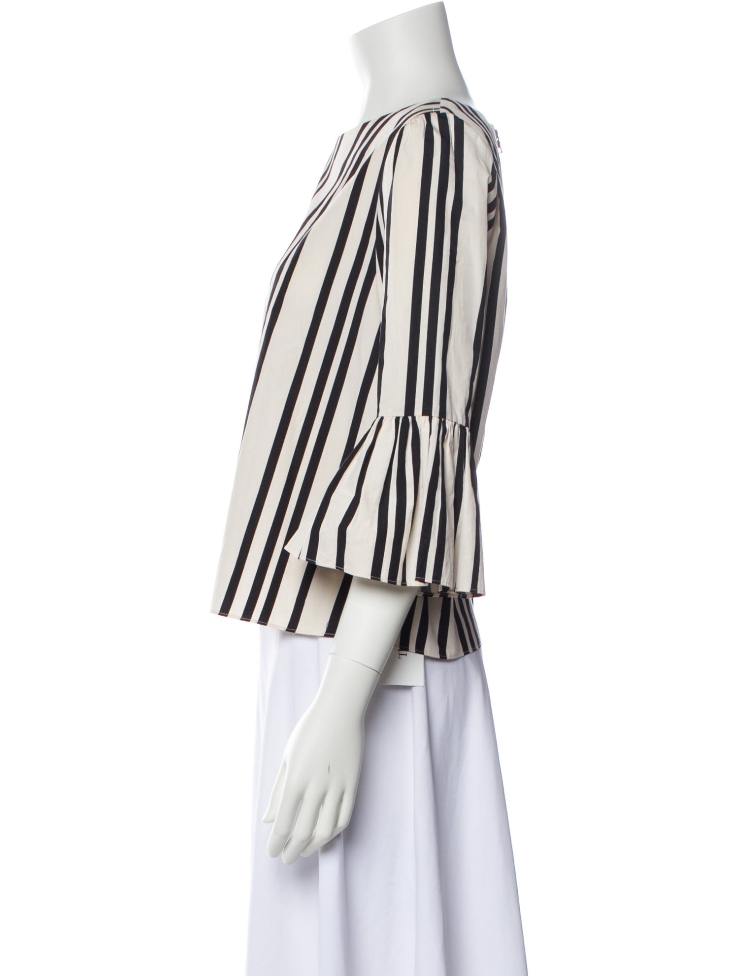 Alice + Olivia Striped Bateau Neckline Blouse