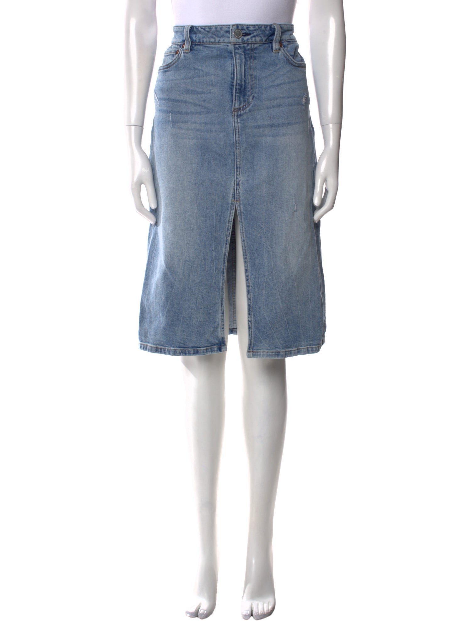 Alice + Olivia Distressed Accents Knee-Length Skirt