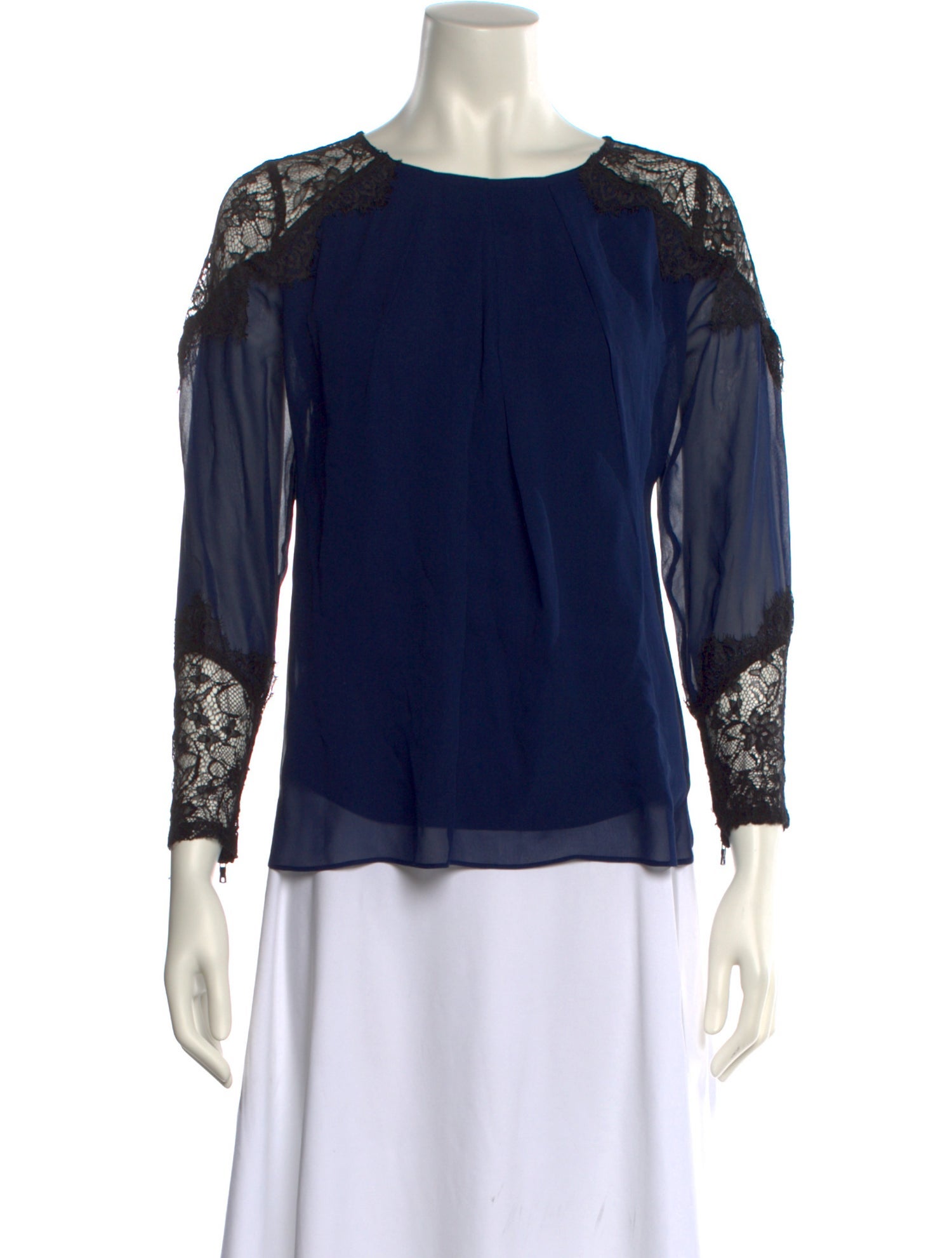 Alice + Olivia Silk Bateau Neckline Blouse