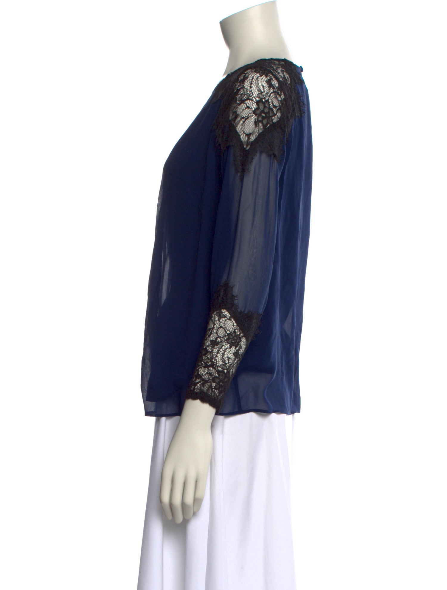 Alice + Olivia Silk Bateau Neckline Blouse