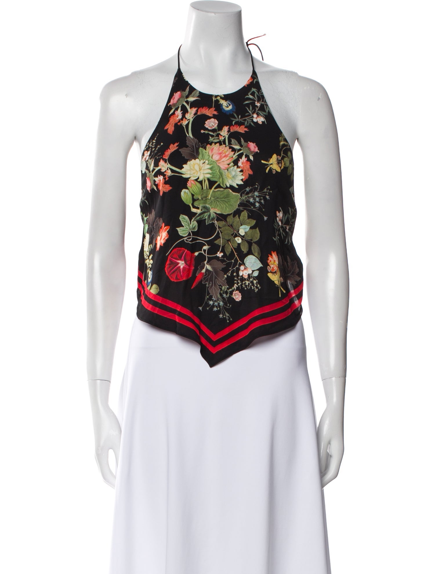 Alice + Olivia Floral Print Halterneck Crop Top