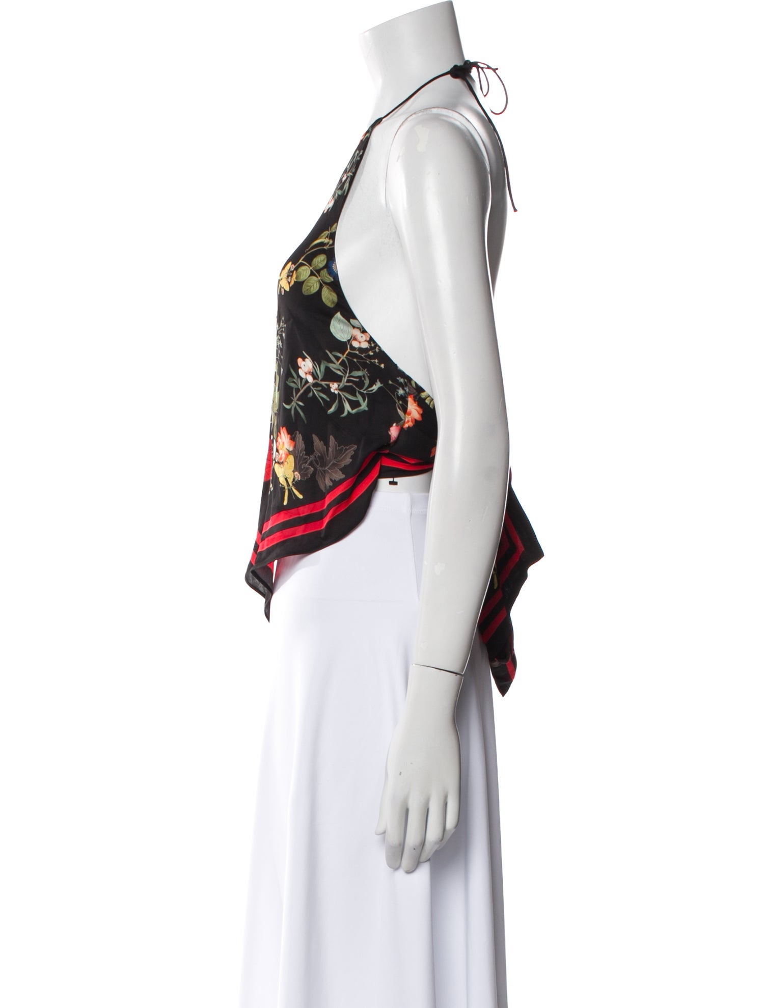 Alice + Olivia Floral Print Halterneck Crop Top