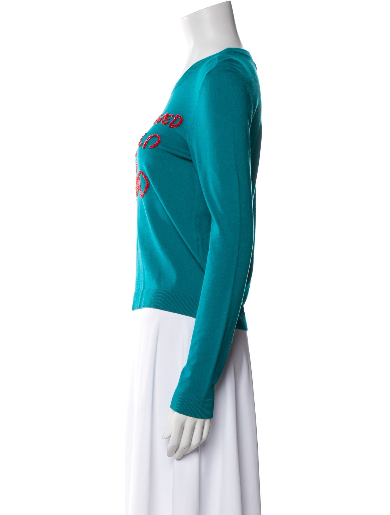 Alice + Olivia Graphic Print Crew Neck Sweater