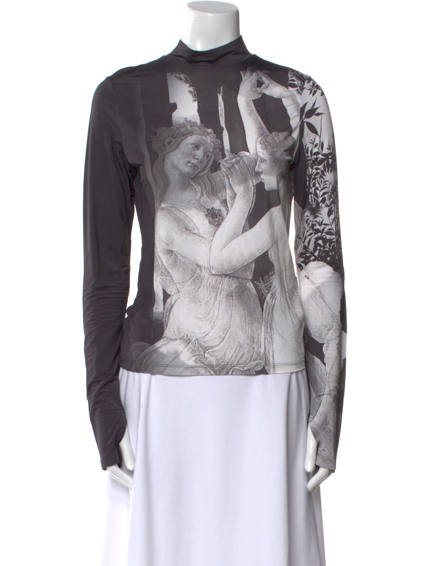 Alice + Olivia Printed Mock Neck Top