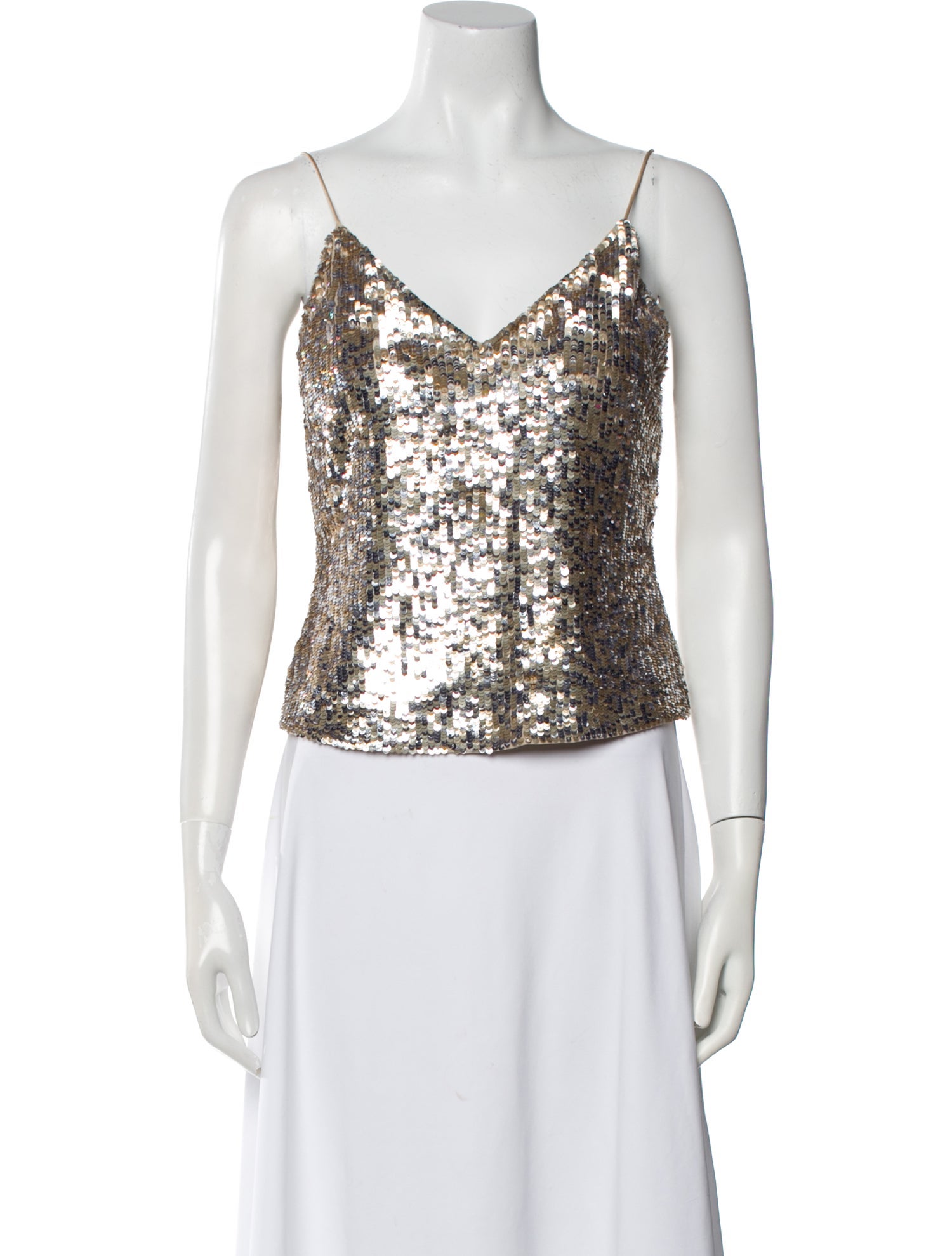 Alice + Olivia V-Neck Sleeveless Crop Top