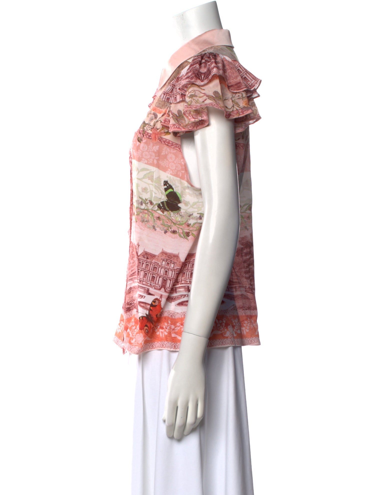 Alice + Olivia Silk Printed Button-Up Top