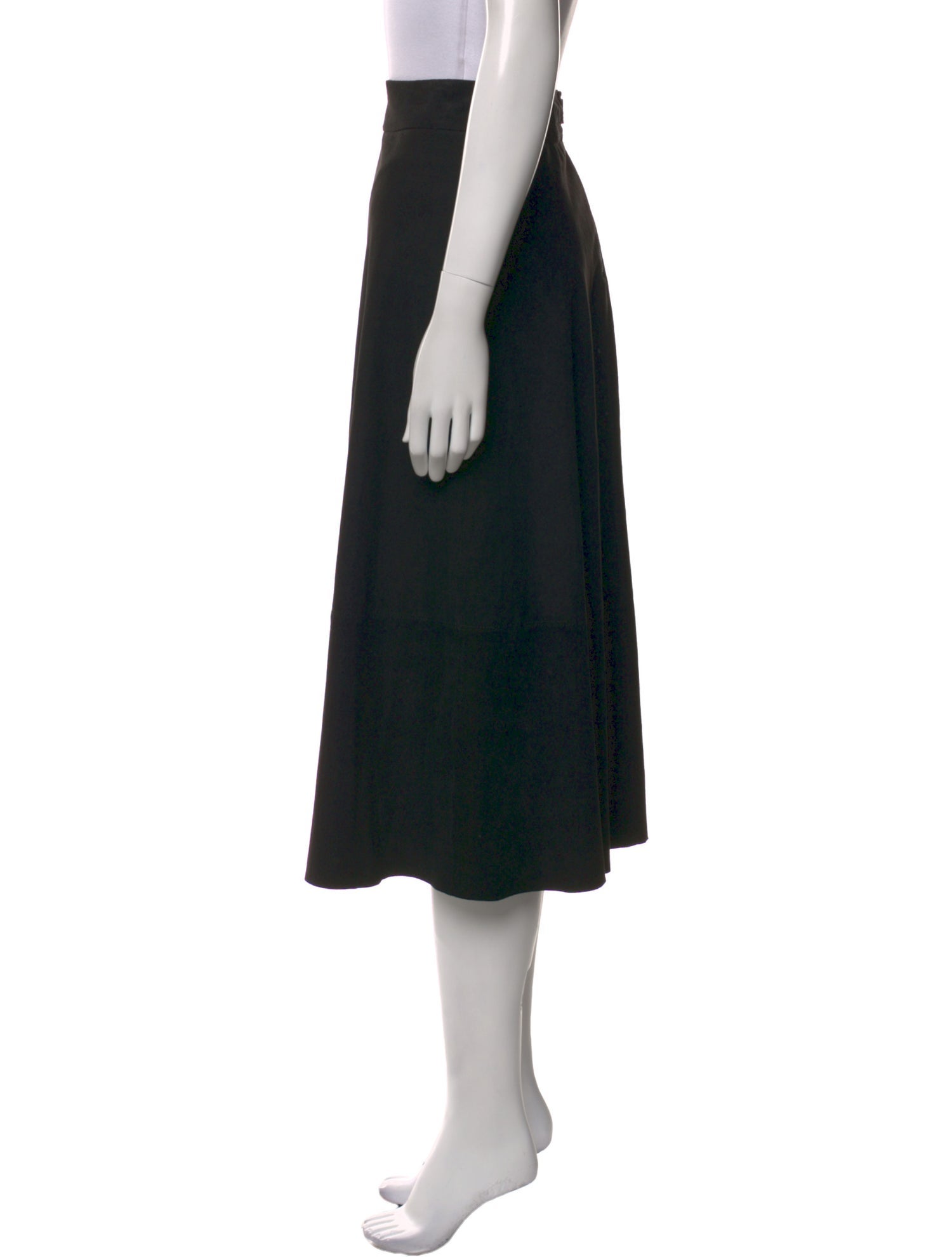 Alice + Olivia Goat Leather Midi Length Skirt