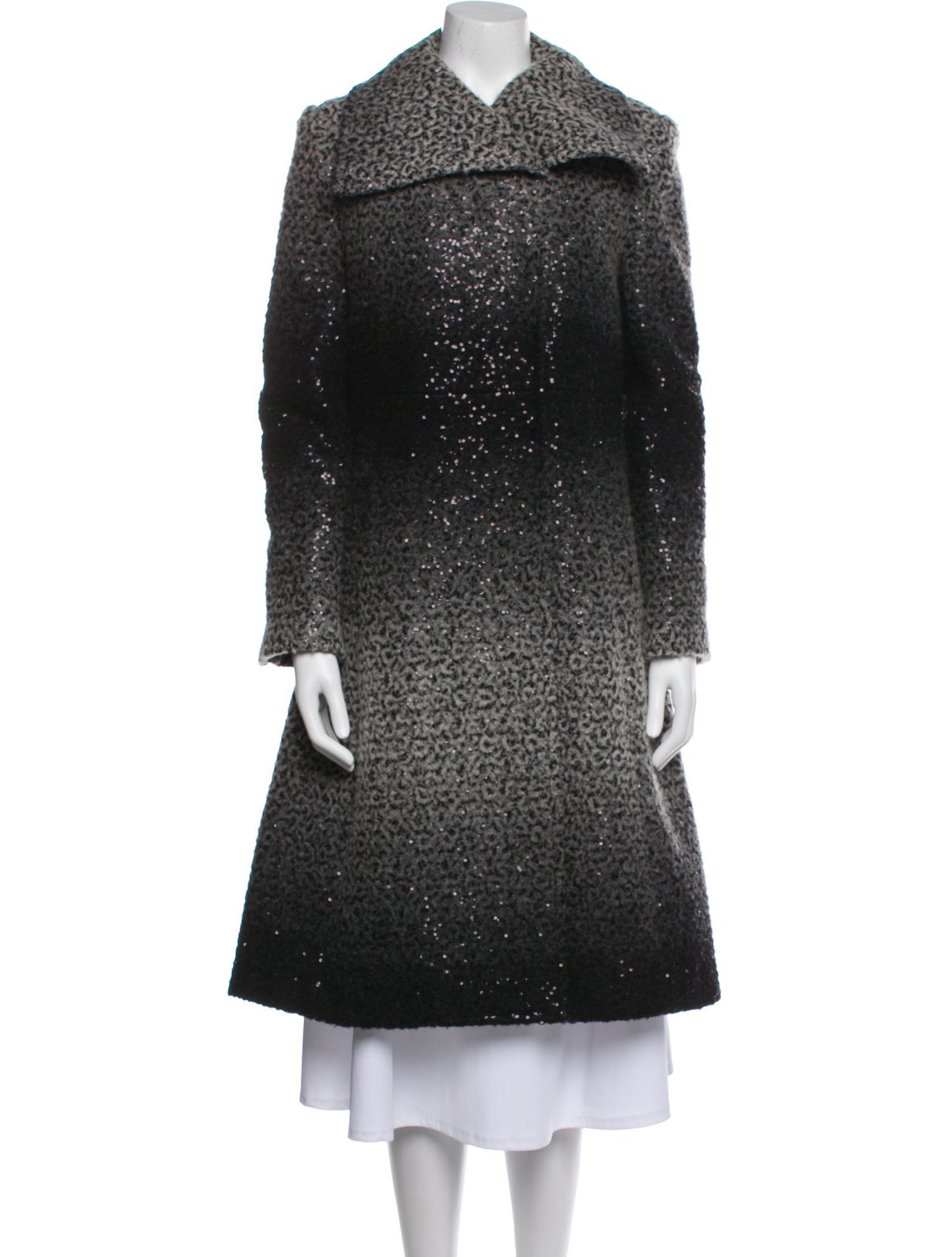 Alice + Olivia Wool Colorblock Pattern Coat