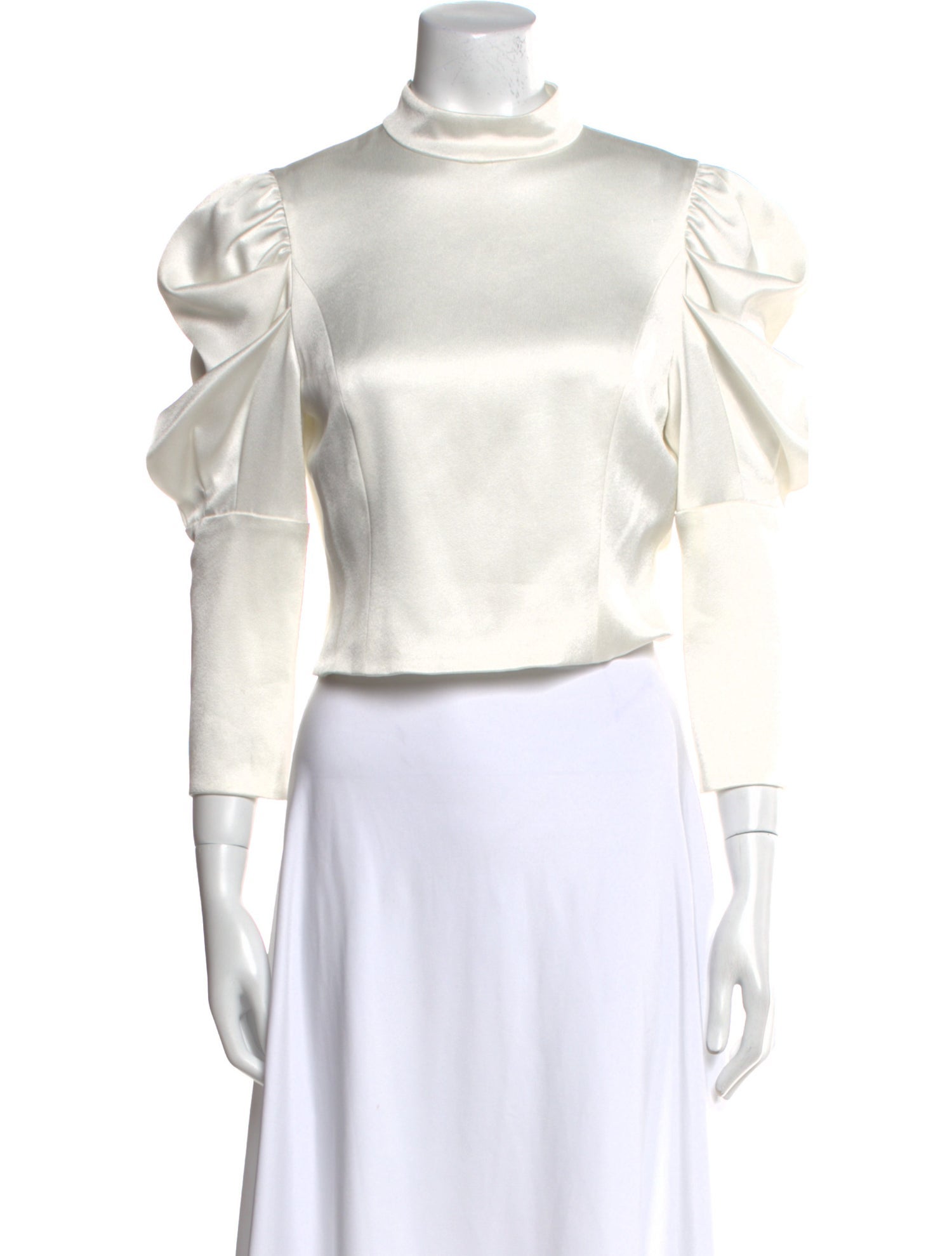 Alice + Olivia Mock Neck Three-Quarter Sleeve Crop Top