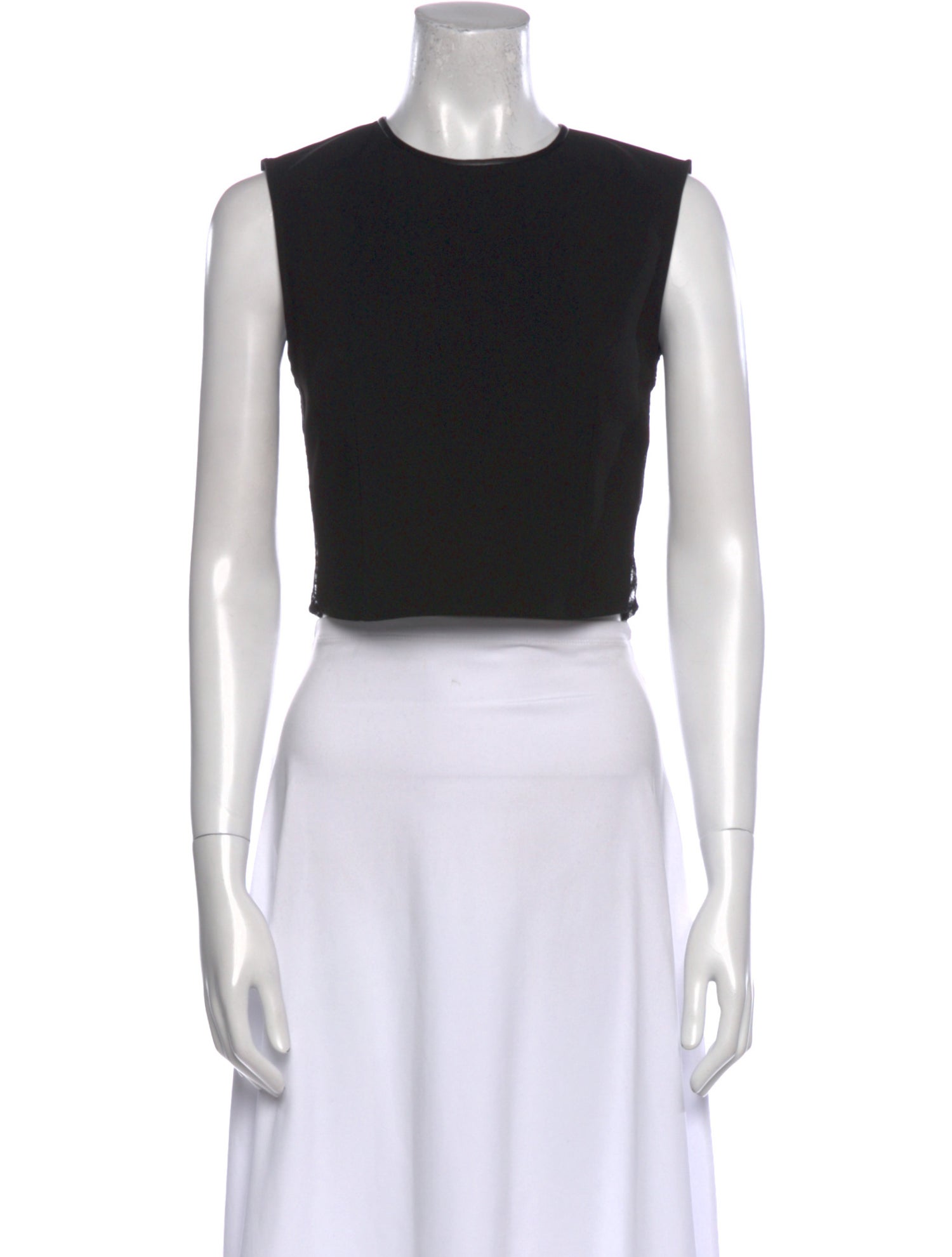 Alice + Olivia Crew Neck Sleeveless Crop Top