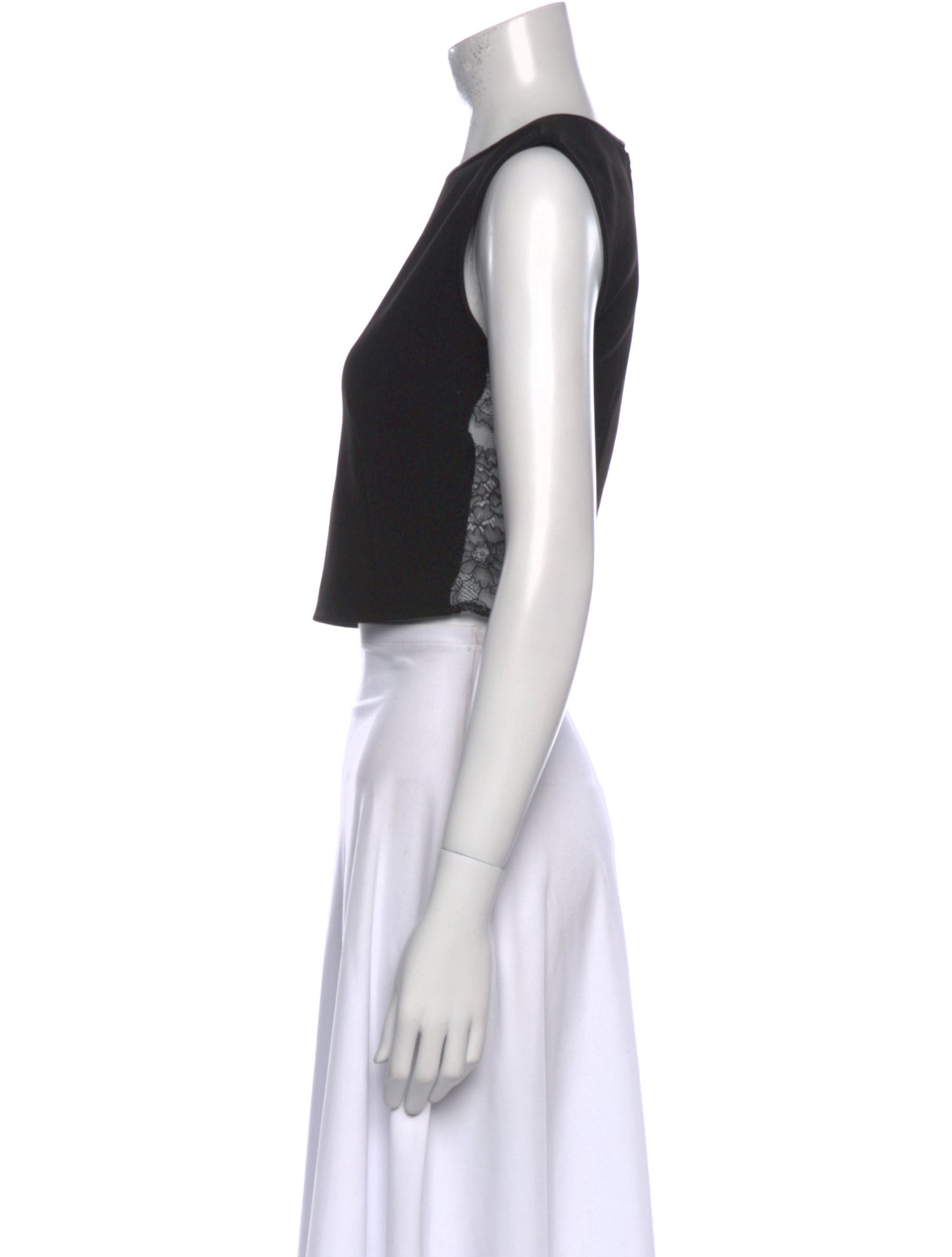 Alice + Olivia Crew Neck Sleeveless Crop Top