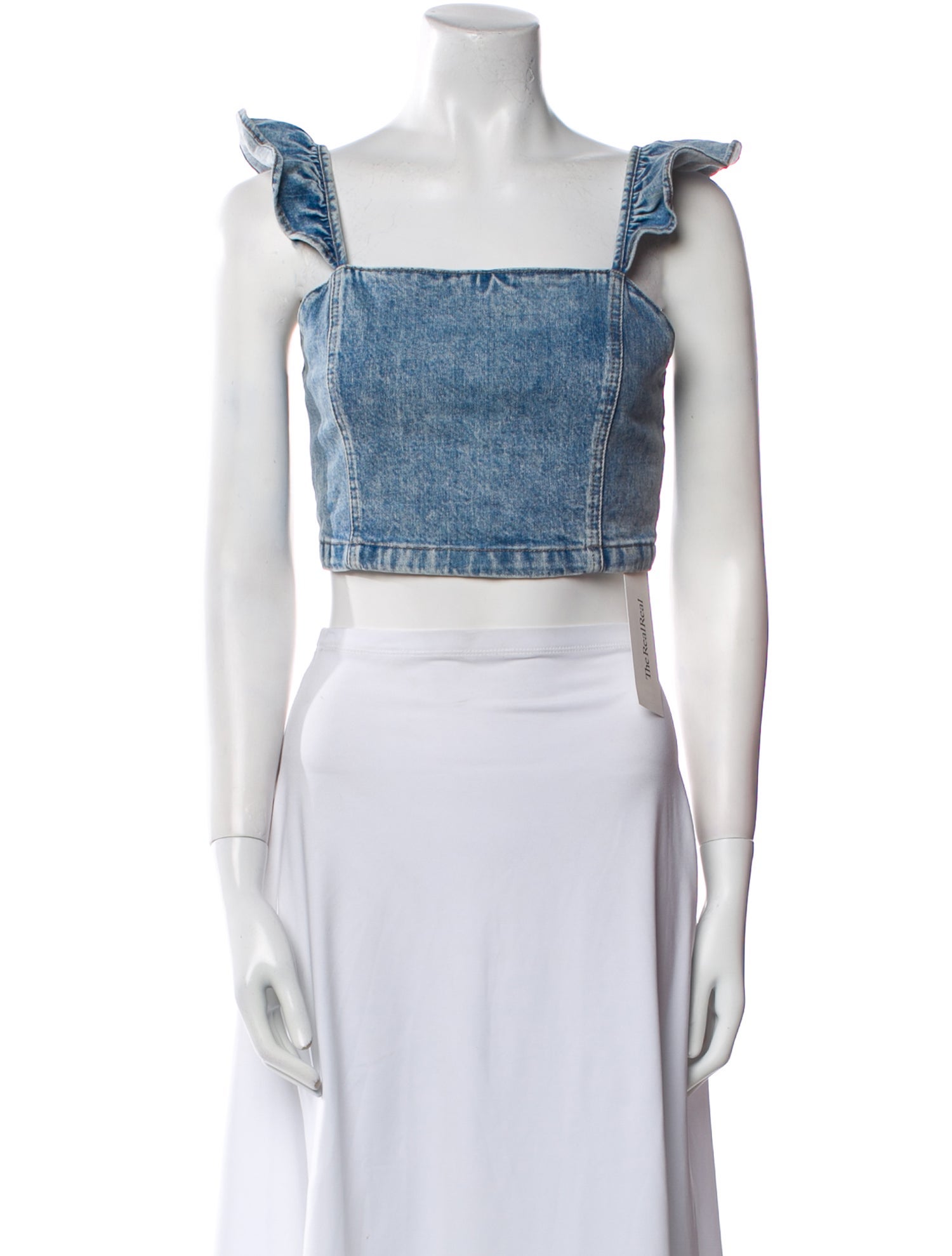 Alice + Olivia Square Neckline Sleeveless Crop Top