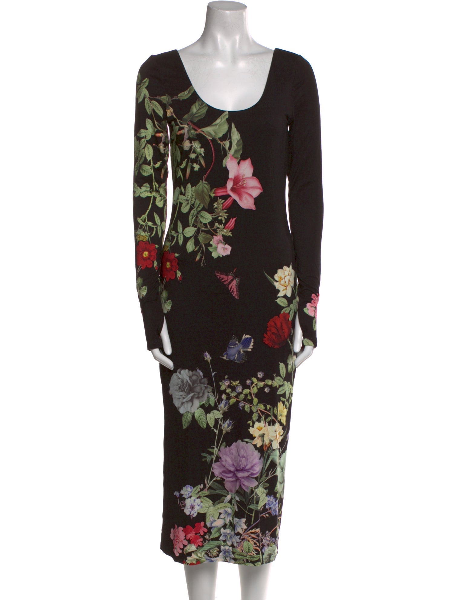 Alice + Olivia Floral Print Midi Length Dress