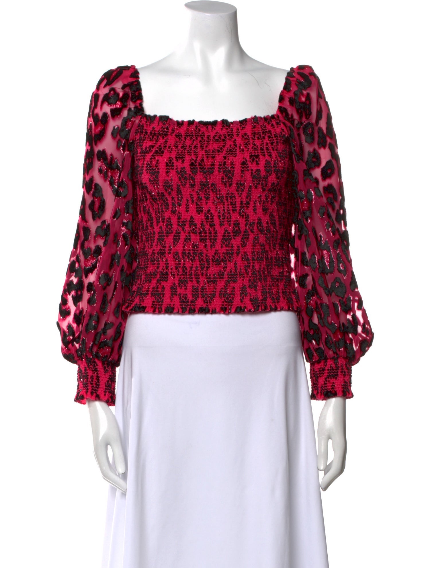 Alice + Olivia Animal Print Square Neckline Crop Top