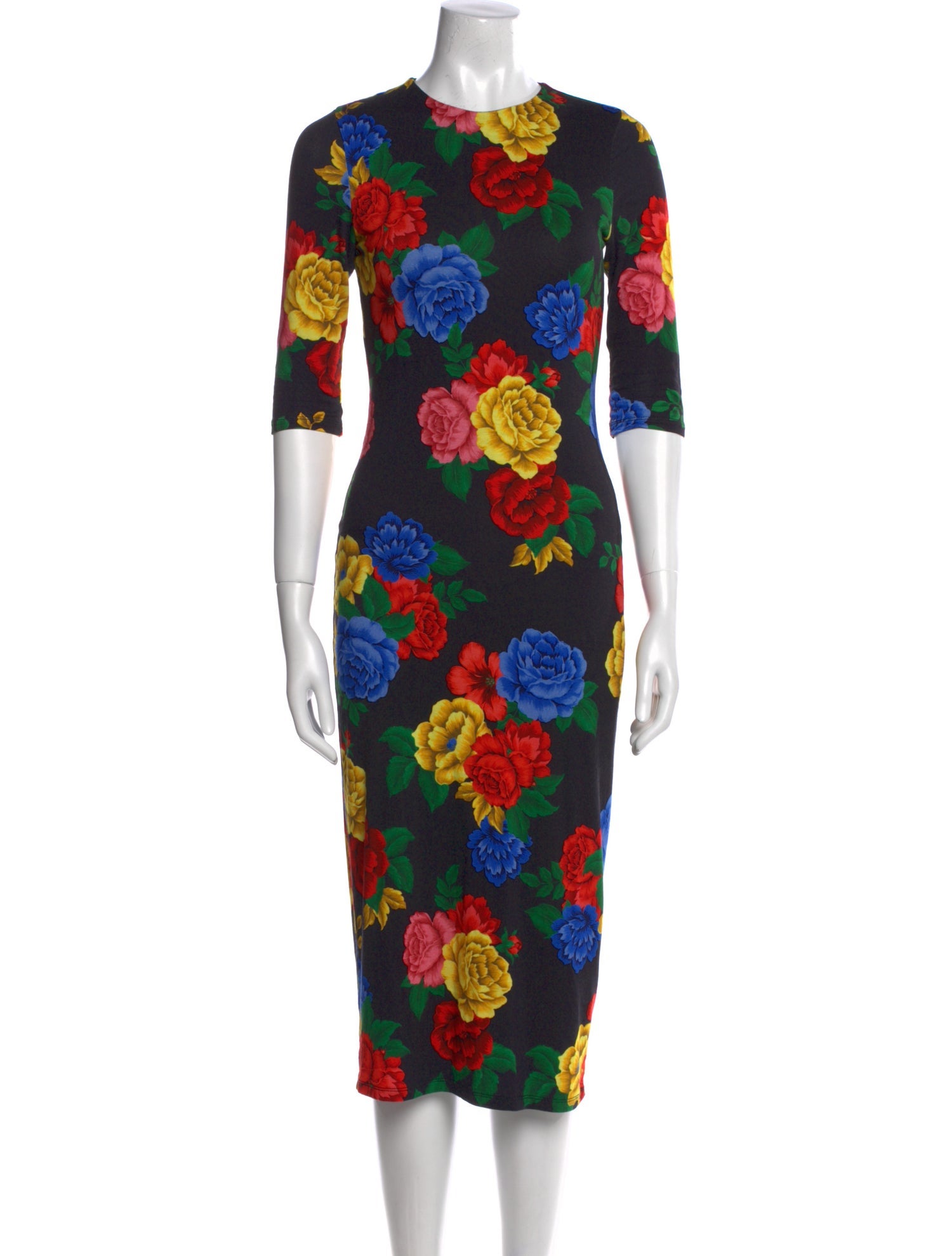 Alice + Olivia Floral Print Midi Length Dress