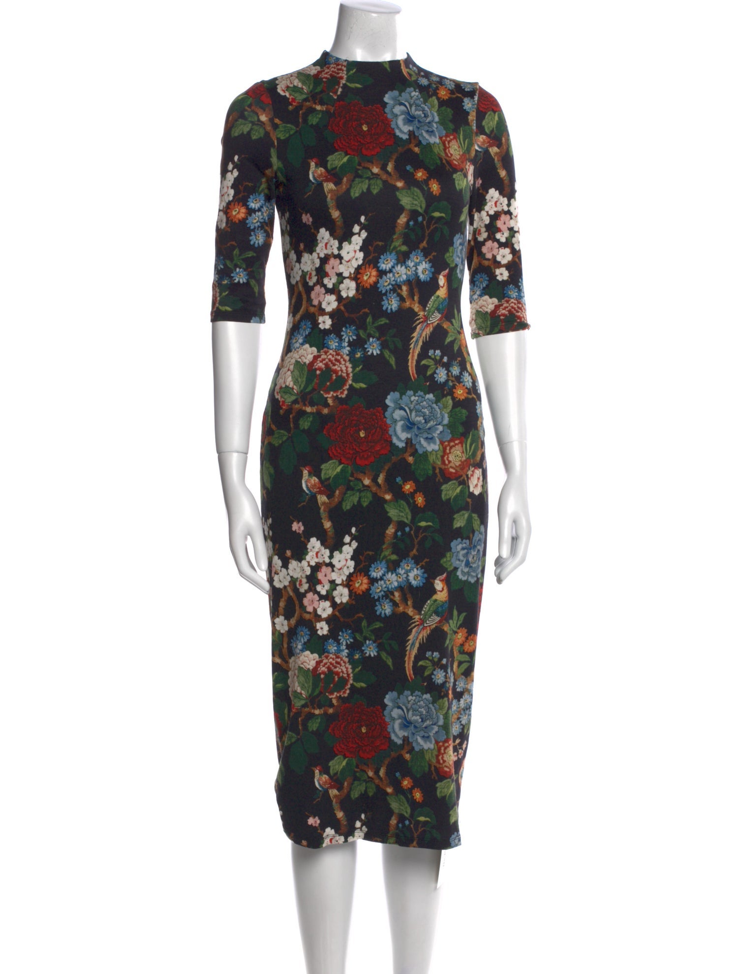 Alice + Olivia Floral Print Midi Length Dress