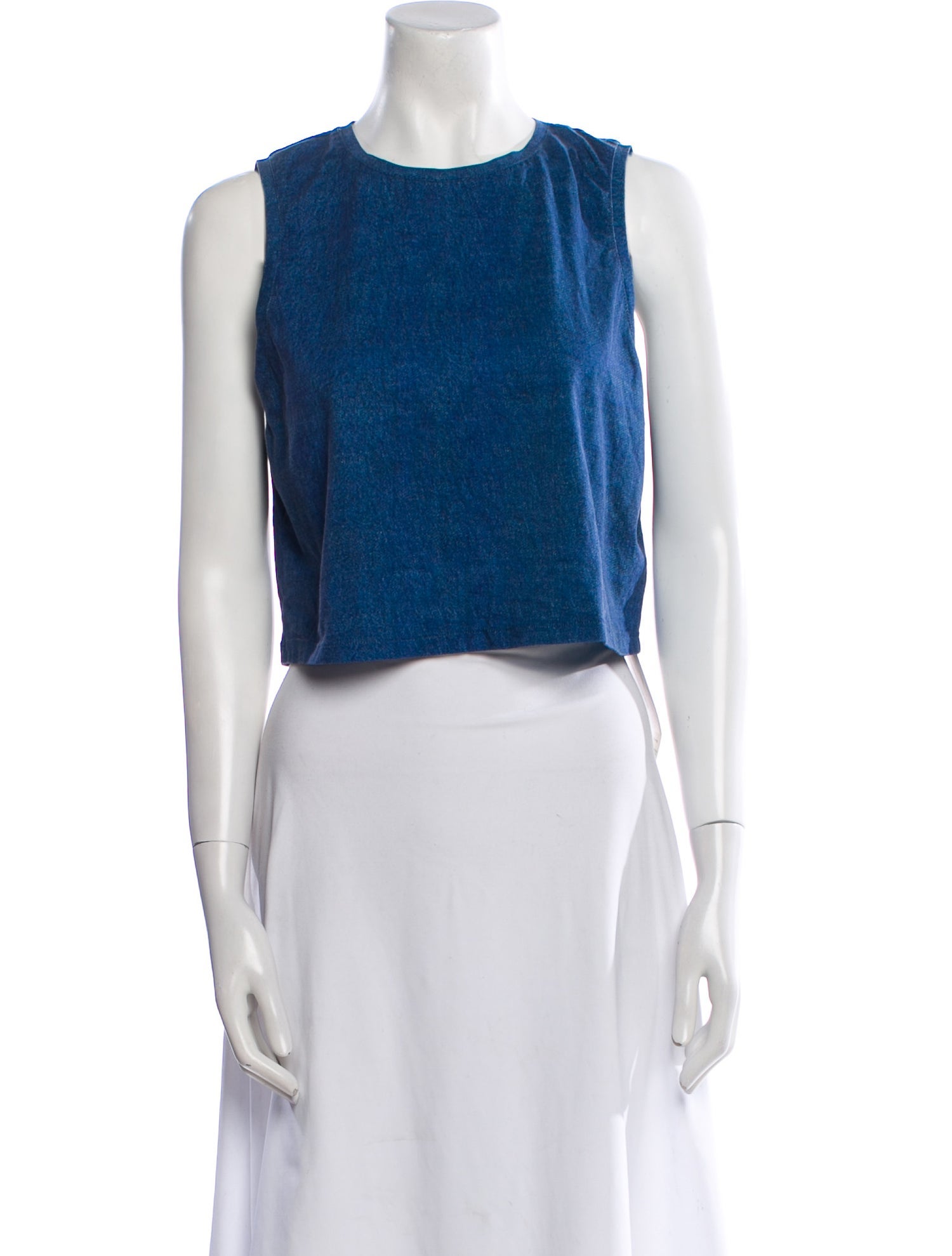 Alice + Olivia Crew Neck Sleeveless Crop Top