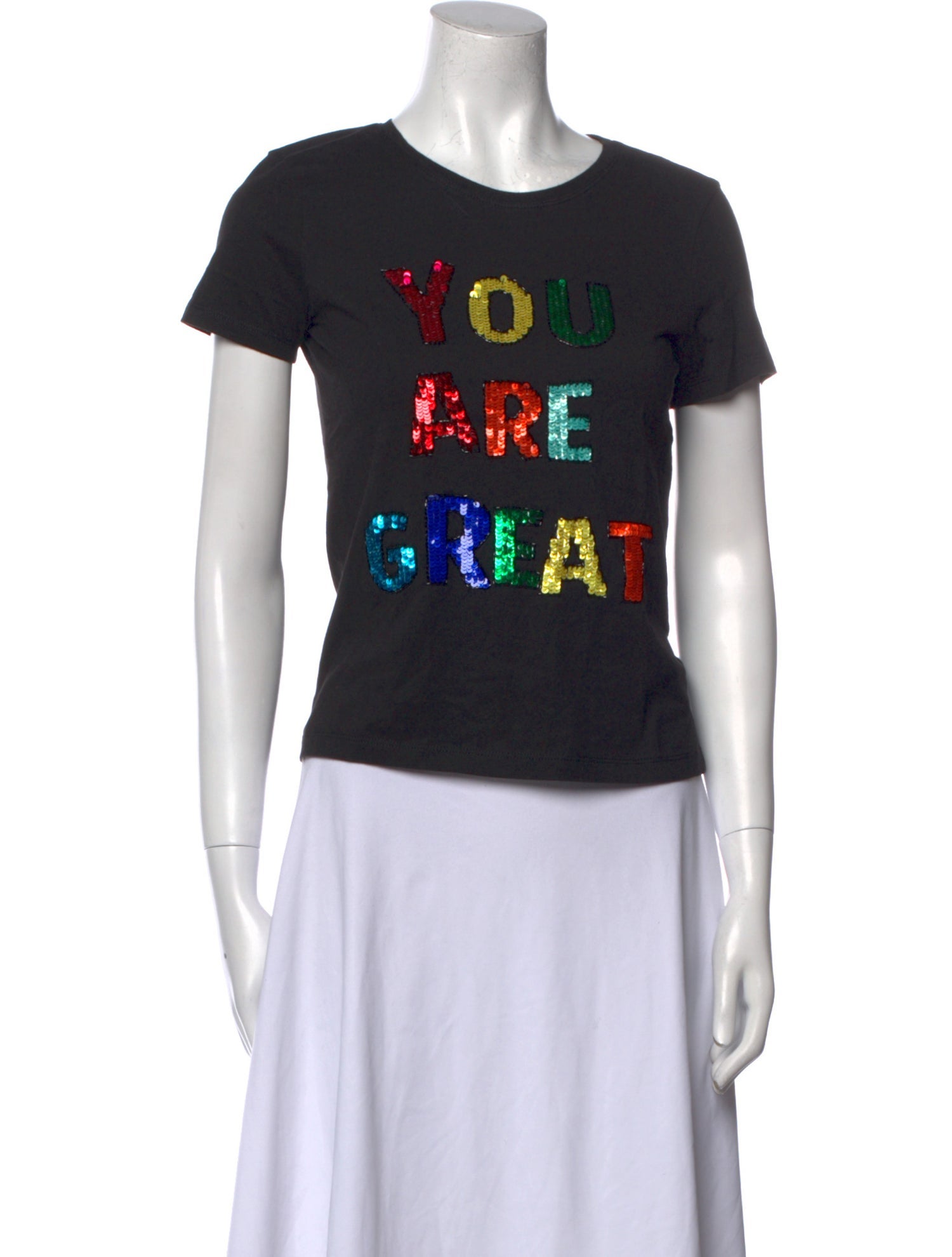 Alice + Olivia Graphic Print Crew Neck T-Shirt