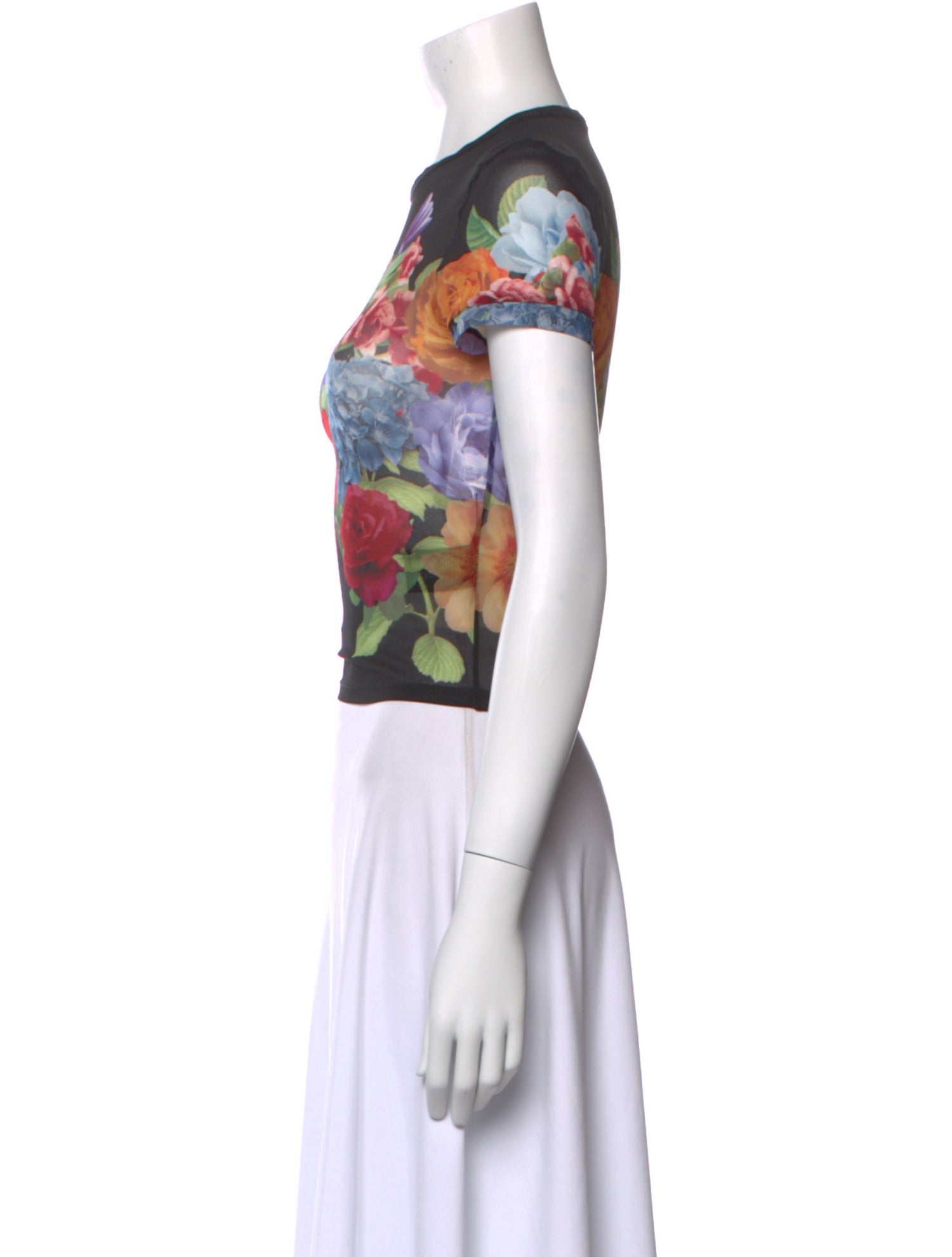 Alice + Olivia Floral Print Crew Neck T-Shirt